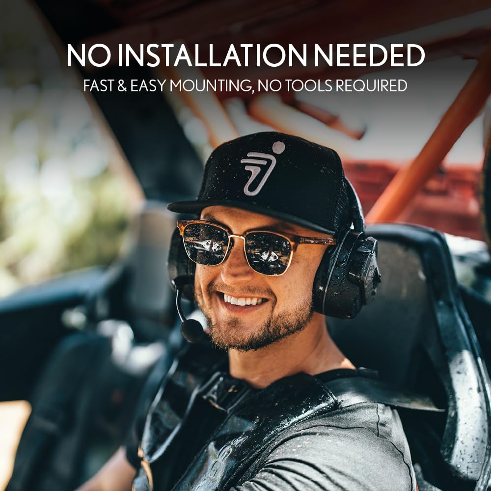 Cardo Packtalk Edgephone - Single Pack, Black, Plastic, Model PTHP0002, Ideal for ORV Communication