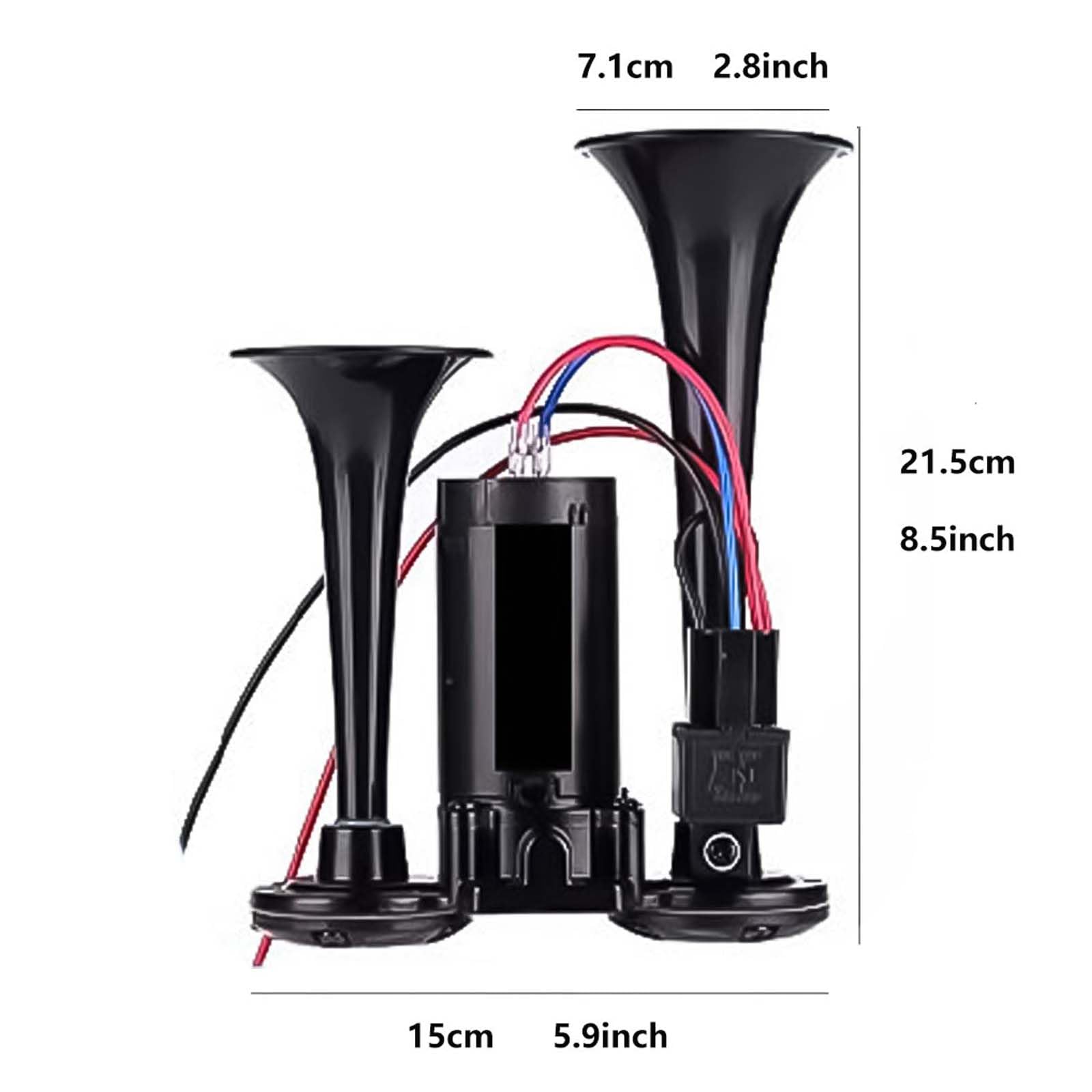 Horn Kit, 12V 150db Car Air Horn Super Loud 2 Trumpet Train Horn Kit with Compressor for Trucks Lorrys Trains Boats Jeep SUV or