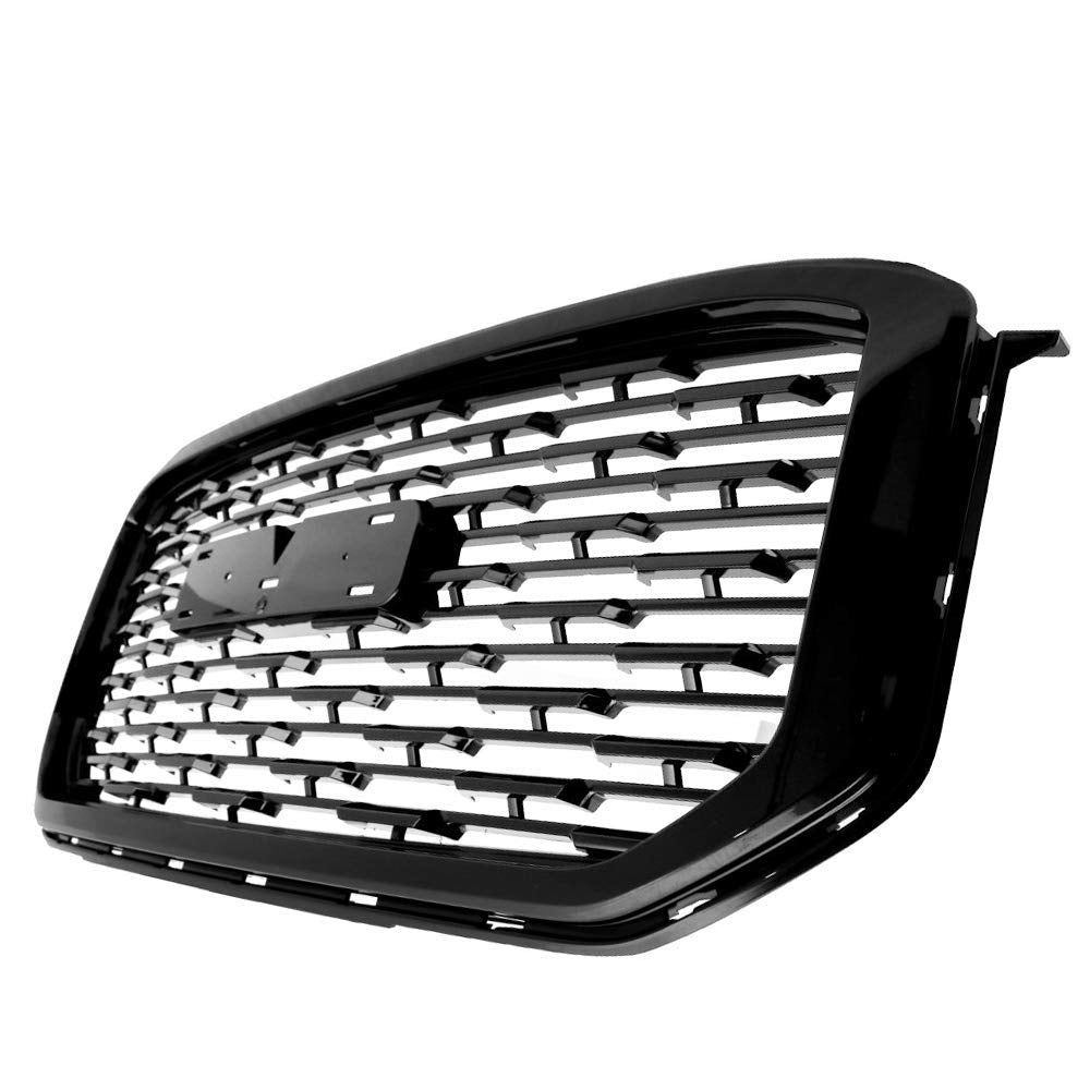Grille Compatible With 2015-2020 Gmc Yukon Xl, Denali Style Front Grille Grill Guard Replacement Abs Black By Ikon Motorsports