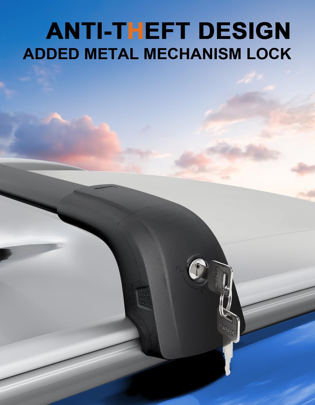 Wonderdriver Roof Rack Cross Bars 220lbs for Ford Edge 2015-2024, Heavy Duty Aluminum, Lockable, Black
