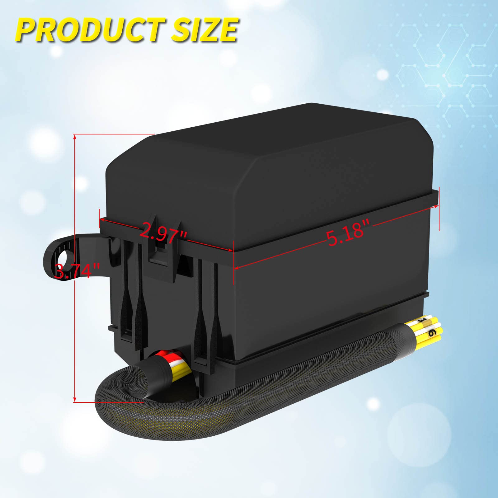Joinfworld Relay Box - 12V Waterproof Automotive Fuse & Relay Box with 6 Relays & 6 ATC/ATO Fuses for Car, Truck, Jeep, Boat