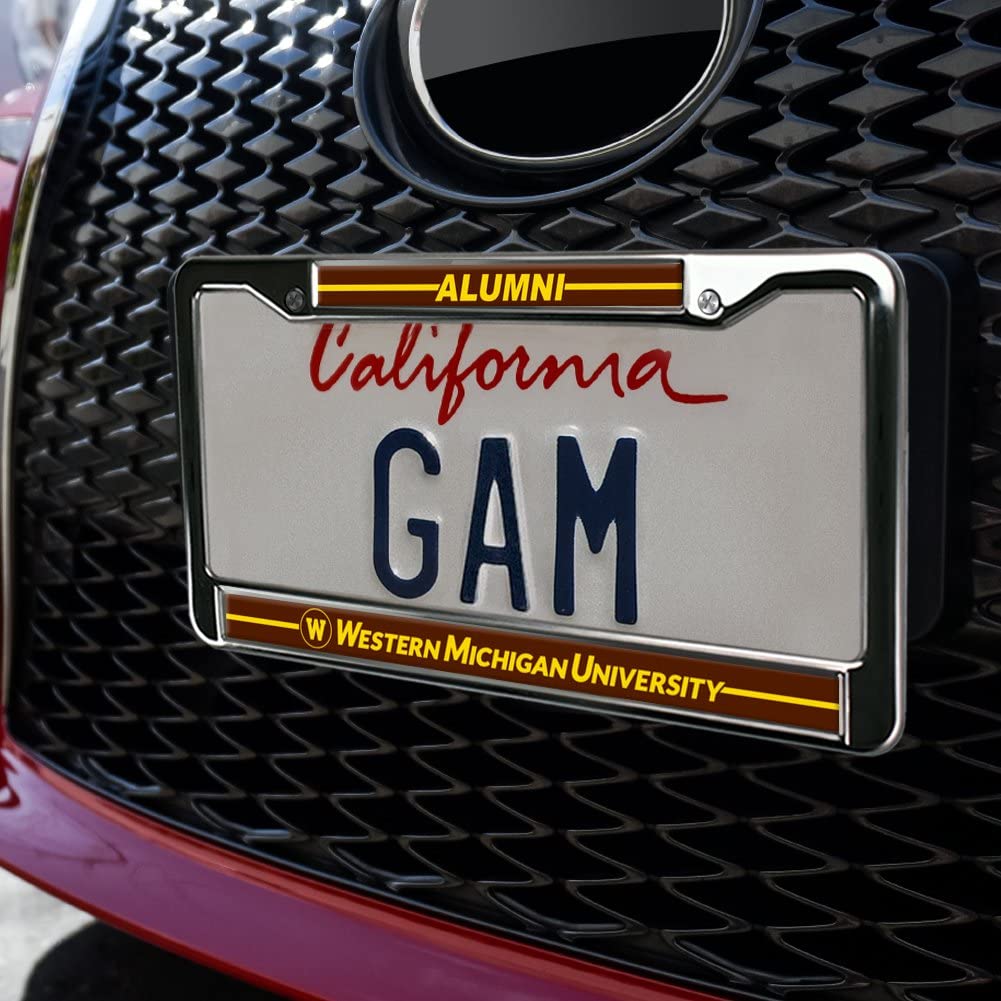 GRAPHICS & MORE Western Michigan Alumni Metal License Plate Frame - Full Size Standard, One Size, Western Michigan Color