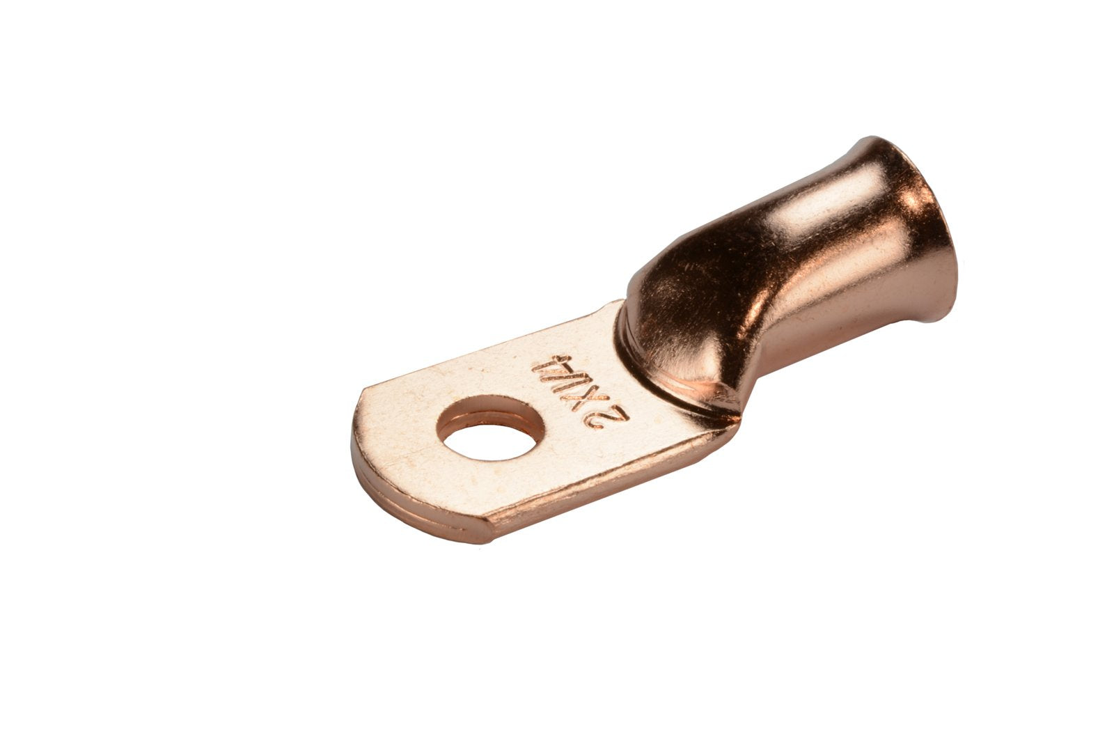 Temco 25 Pack Bare Copper Welding Battery Cable Ends, Lugs Terminal 2 Awg 1/4'' Hole (6 Awg To 1/0 Awg Options Available)