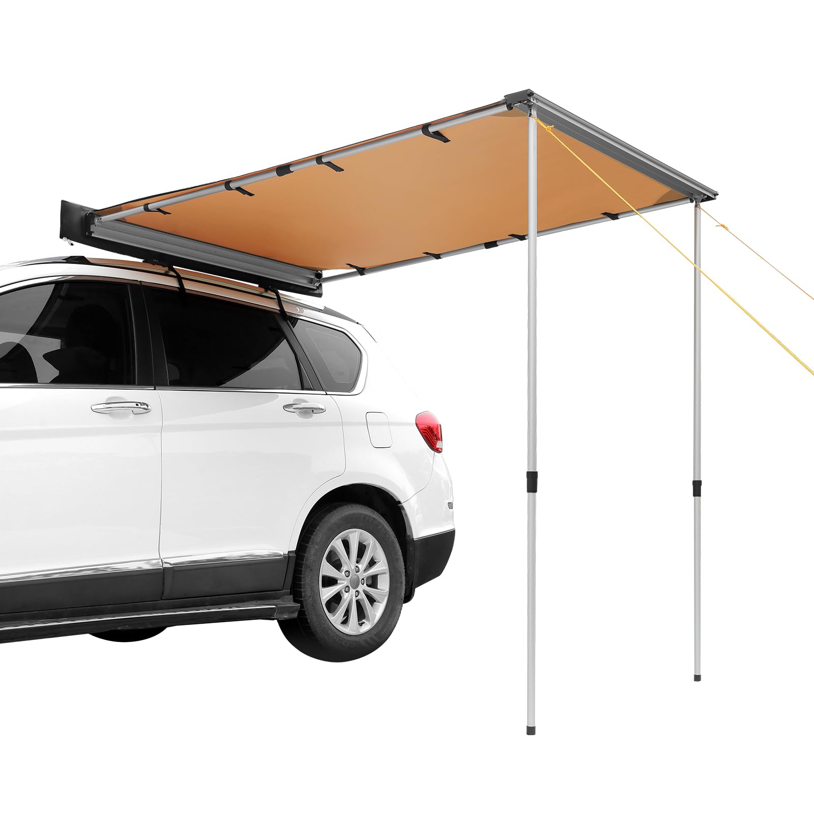 VEVOR Vehicle Awning 6.6x8.2 Roof Rack Pull-Out Sun Shade UV50+ PU3000mm, Retractable Weatherproof 4x4 Side Awning for SUV Out