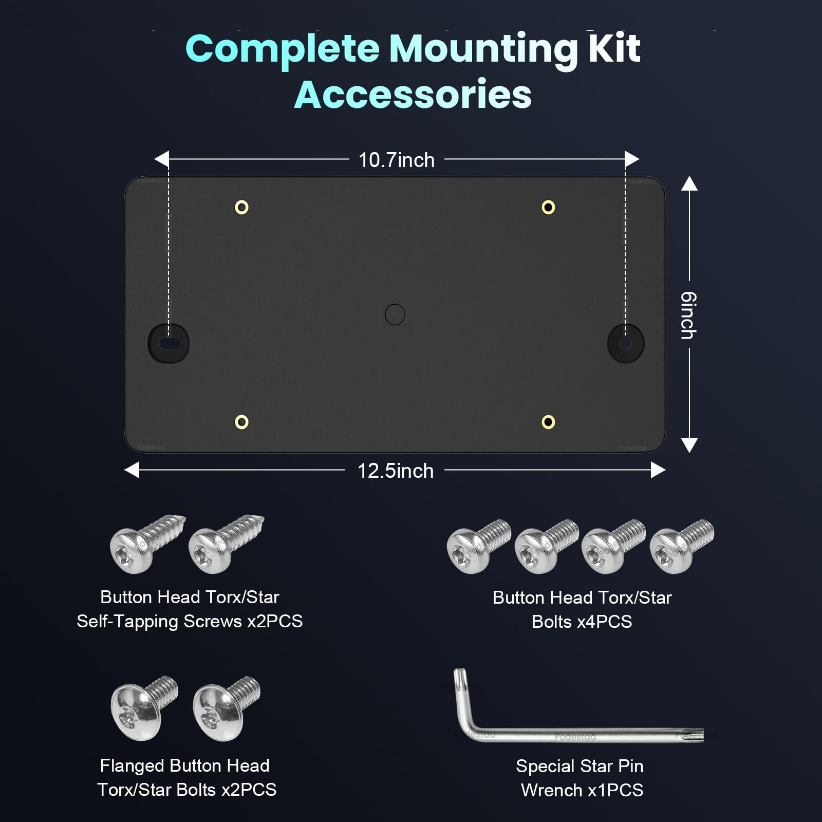 Podestaa Rear License Plate Bracket Holder for Audi A3 A4 A5 A6 A7 A8 Quattro, ABS Material, Model: LICNSEN PLATE BRACKT-AUDI