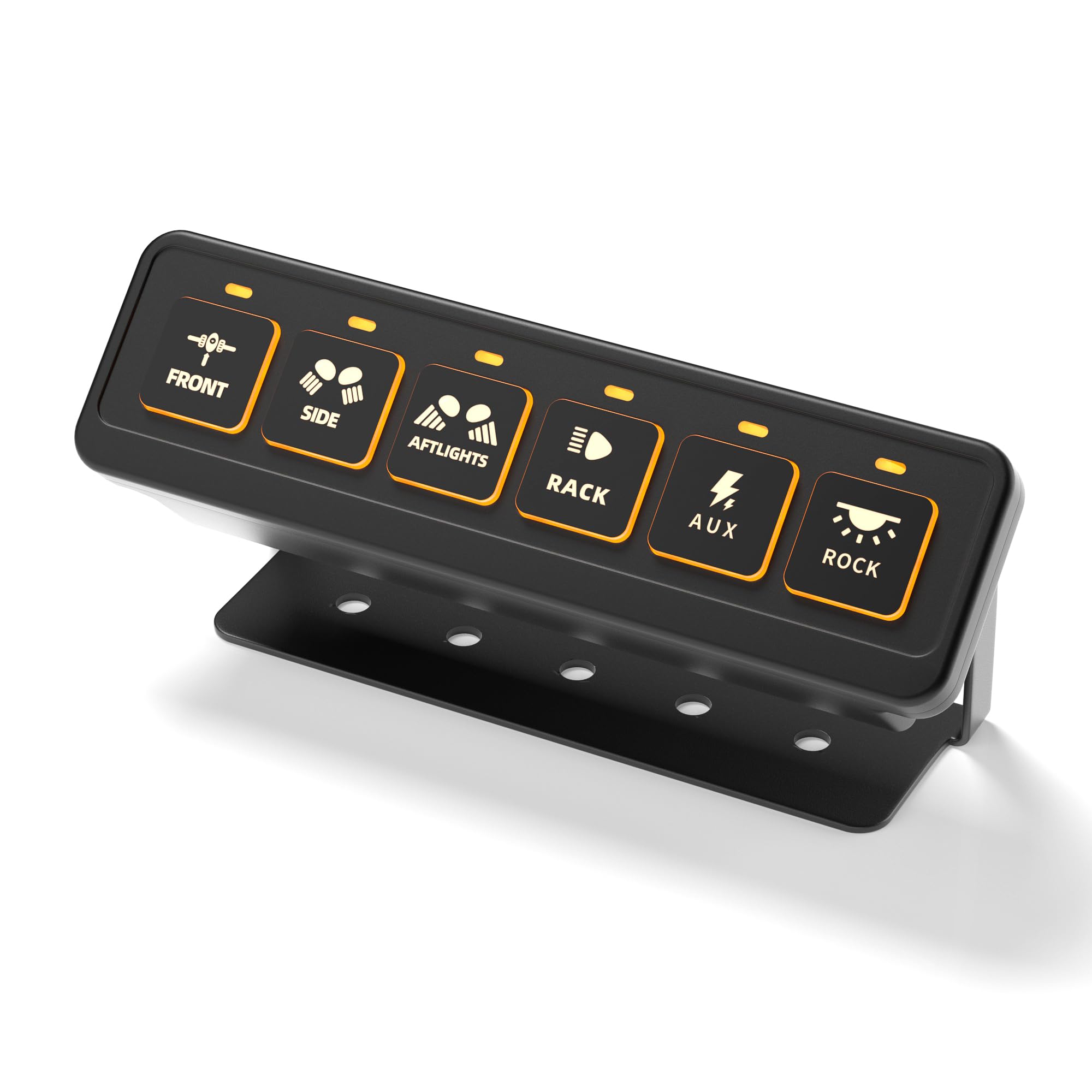 Somaer Wireless 6 Gang Switch Panel,Multifunction Remote Control Offroad Light Switch Panel with Waterproof Design,Universal Cir
