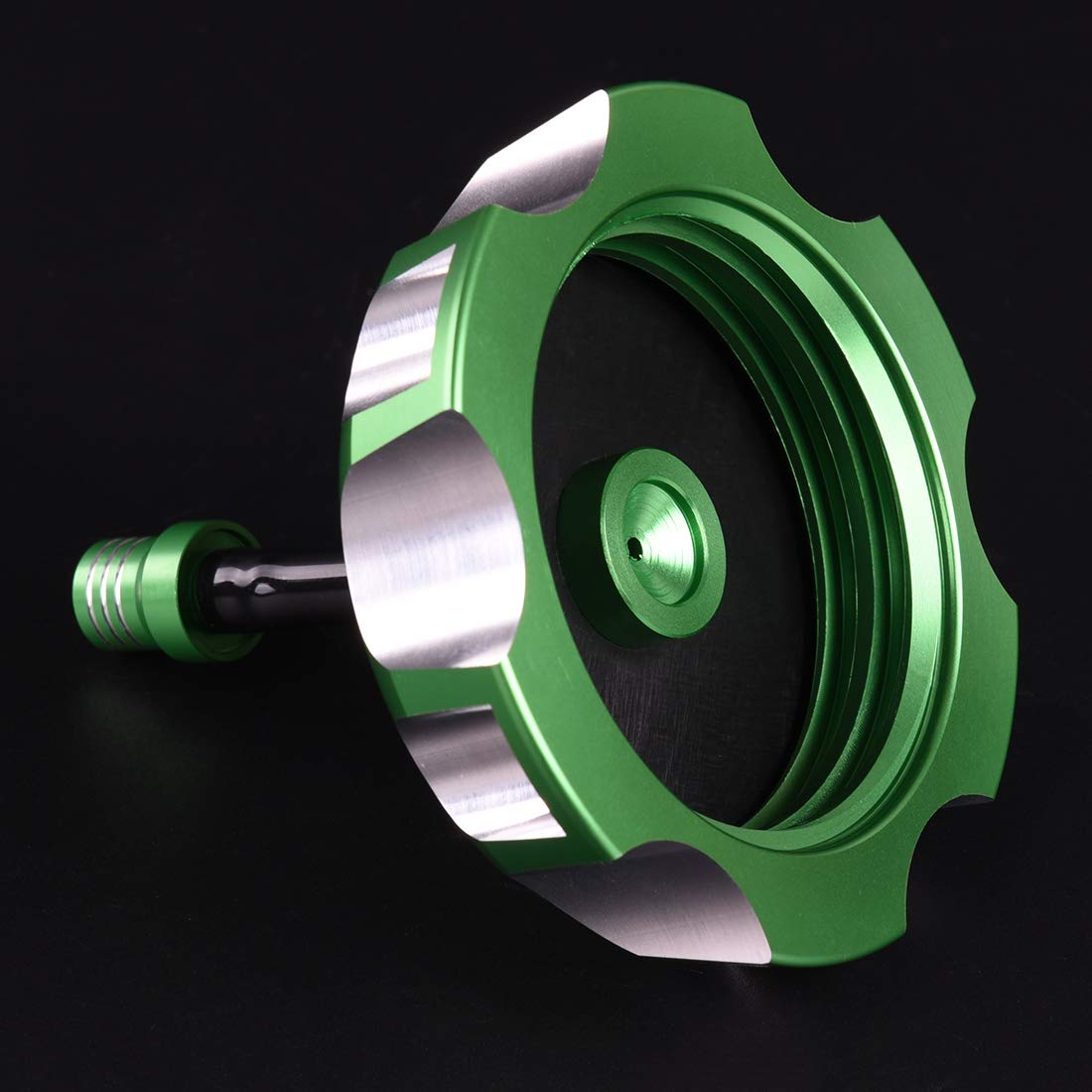 Rawsomes Green Billet Gas Fuel Tank Cap Cover with Vent Hose for Kawasaki KX65 KX85 KX100 KX125 1999-2013, KDX 200, CR