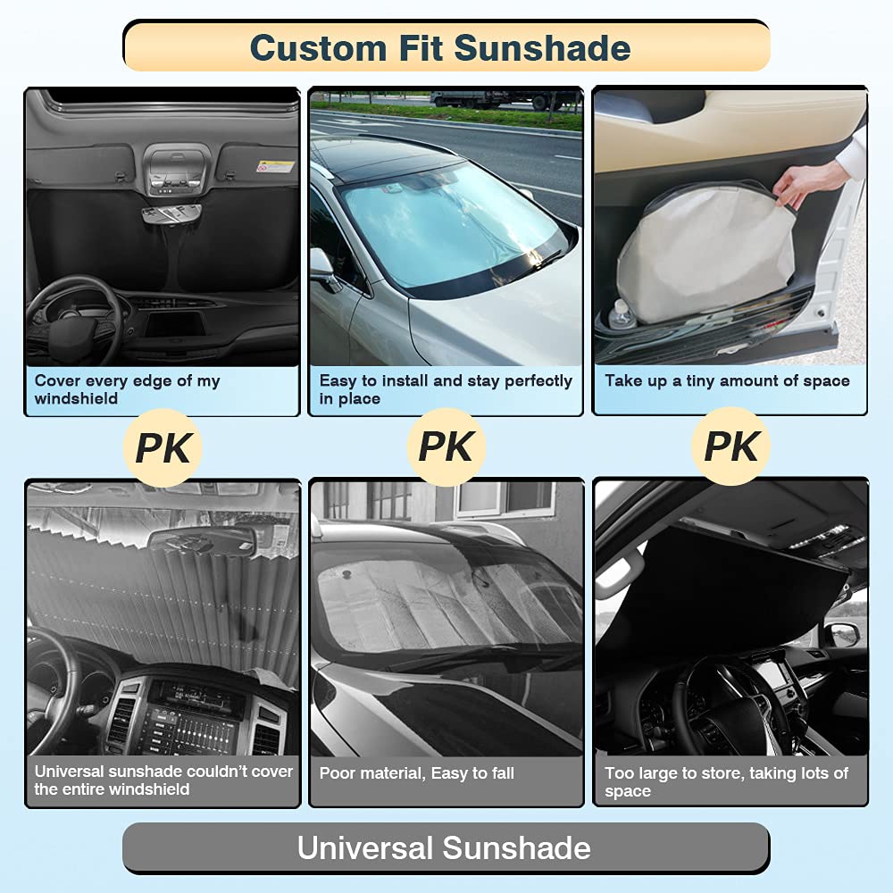Cartist Windshield Sun Shade Fit For Dodge Ram 1500 2019-2024 Crewcab, Megacab, 2Dr Regularcab, 4Dr Quadcab Foldable Car Front W