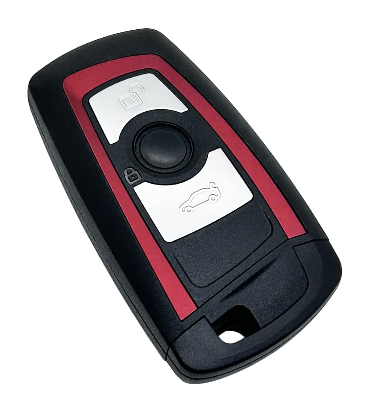 AYGUCEKE Key Fob Case Cover for BMW 1 2 3 4 5 6 7 Series, X3, M2 - Red Silicone, 3 Buttons