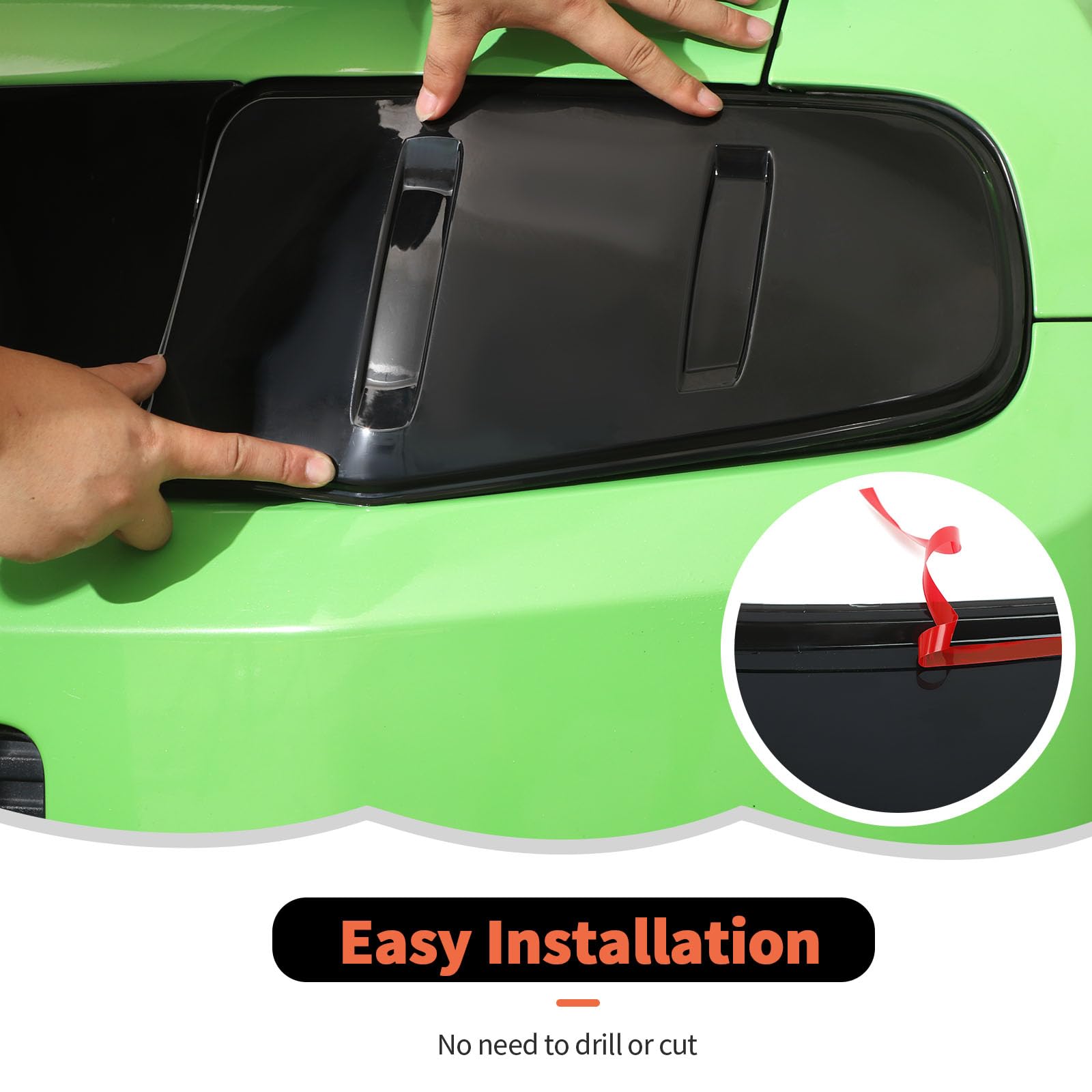 Rt-Tcz Tail Light Lamp Cover Guard Trim Frame Bezels Decoration Accessories For Ford Mustang (2010-2012 Smoke Black)
