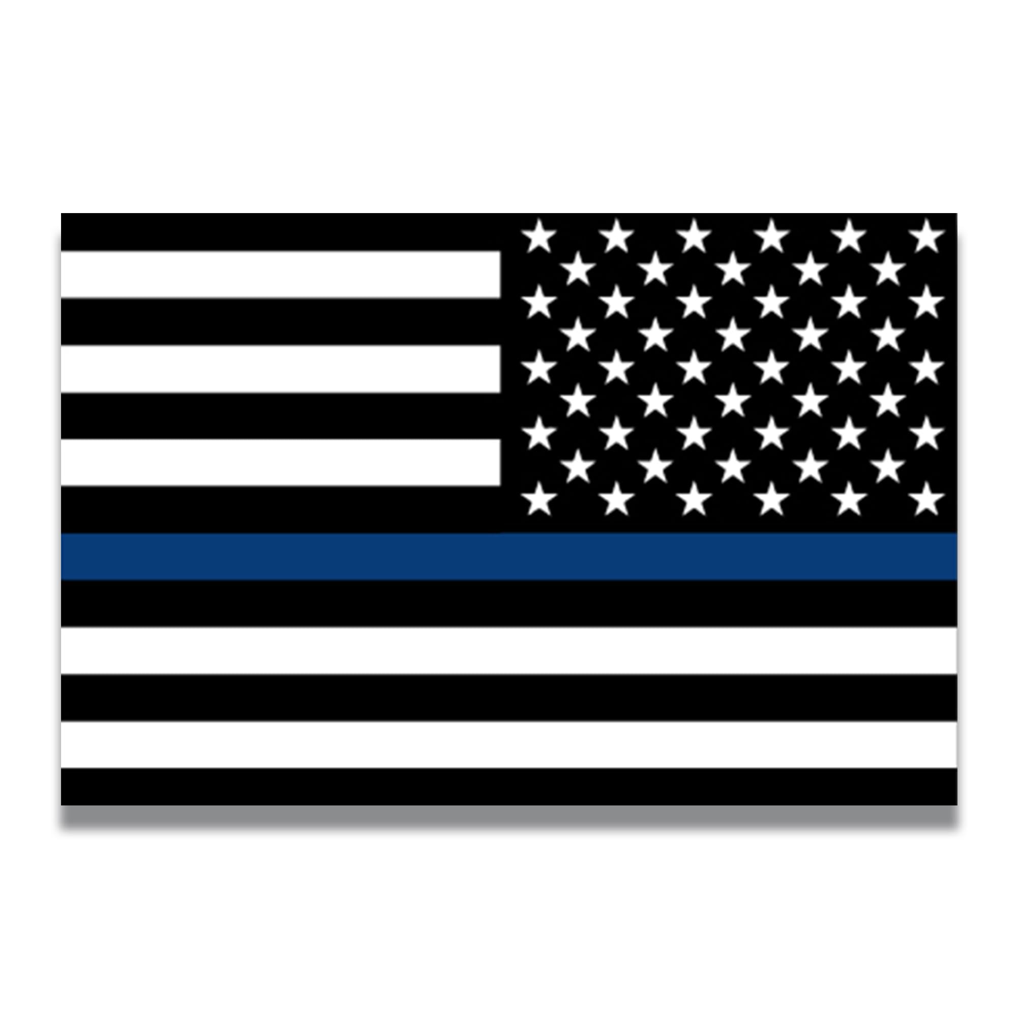Magnet Me Up Thin Blue Line Reverse American Flag Magnet Decal, 4X6 Inches, Heavy Duty Automotive Magnet For Car Truck Suv, In S