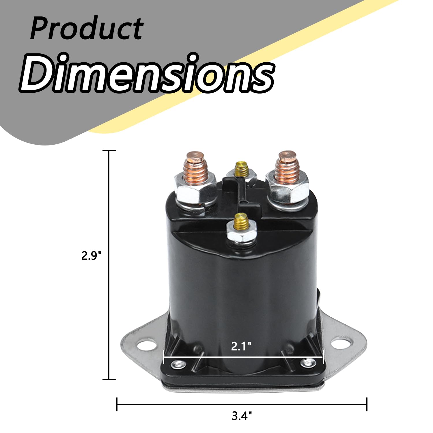 1013609 12V Golf Cart Solenoid Compatible With Club Car Ds & Precedent Gas 1984-Up Replace 1117, 1012275, 435-154, Lpl6003