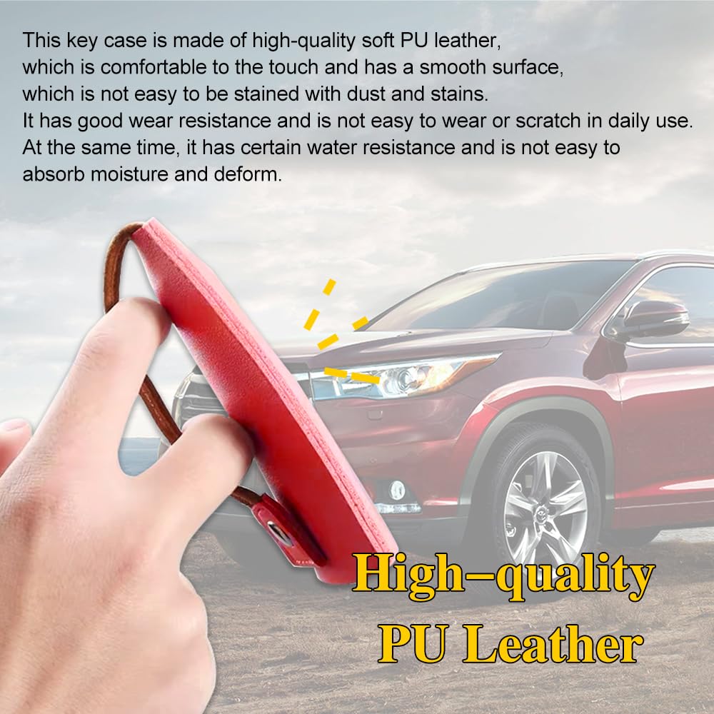 Lecctso Car Key Case, Pull Out Key Case, Leather Key Holder For Keychain, Car Accessories Universal For Women/Man