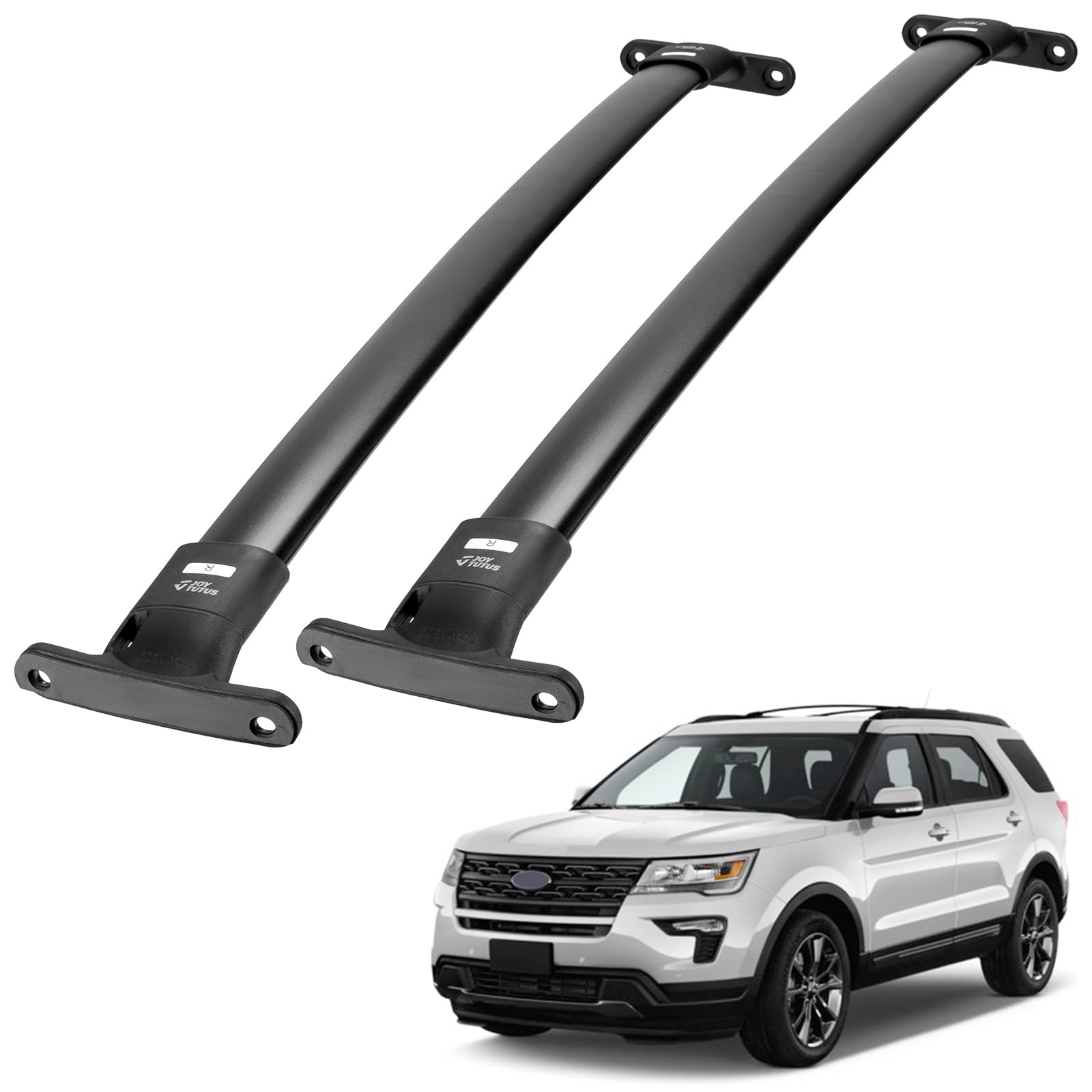 JOYTUTUS Roof Rack Cross Bars Compatible with Ford Explorer 2016-2019, Heavy Duty Aluminum Roof Rails Crossbars Rooftop Cargo Ba