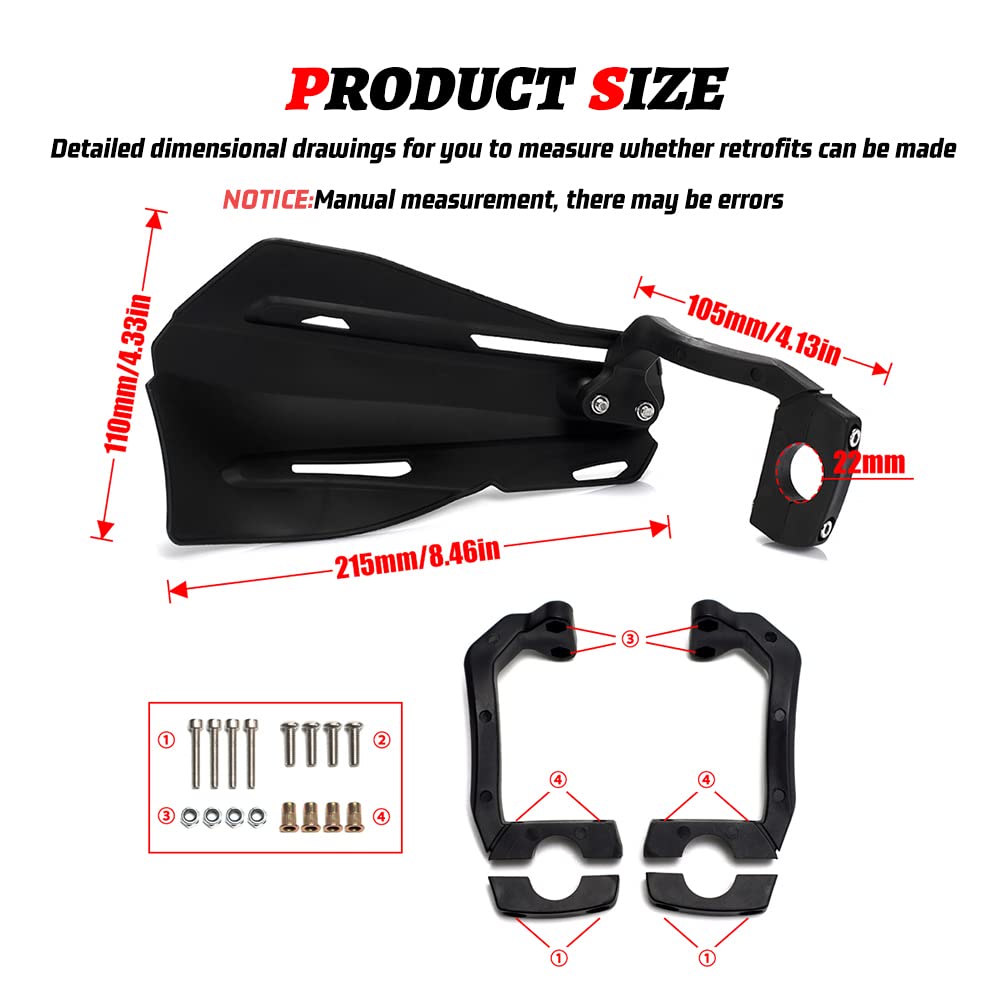 Xingwu Dirt Bike Plastic Handguards,Motorcycle Universal Handguard,Dirt Bike Hand Guards For 7/8 22Mm Motocross Ff-Road Motocros