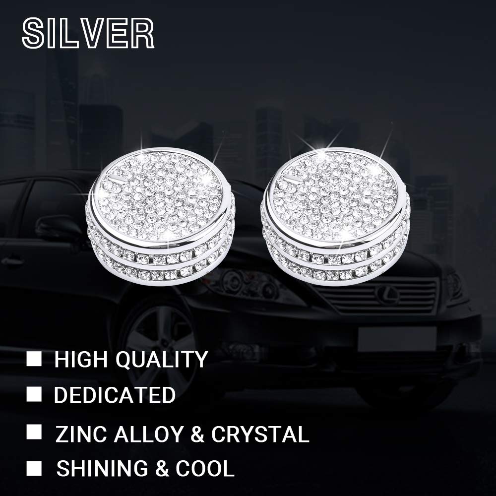 1797 Volume Knob Cap for Lexus ES NX 300 350, Silver Zinc, Small, Bling Accessories