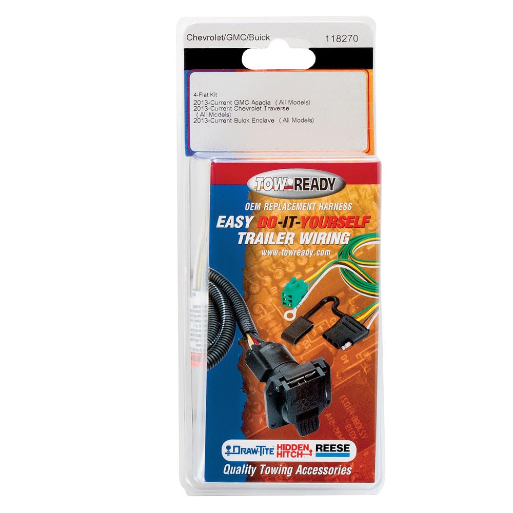 Tekonsha 118270 Tow Custom Harness, 4-Way Flat, Compatible With Buick Enclave, Chevrolet Traverse And Gmc Acadia, Acadia Limited