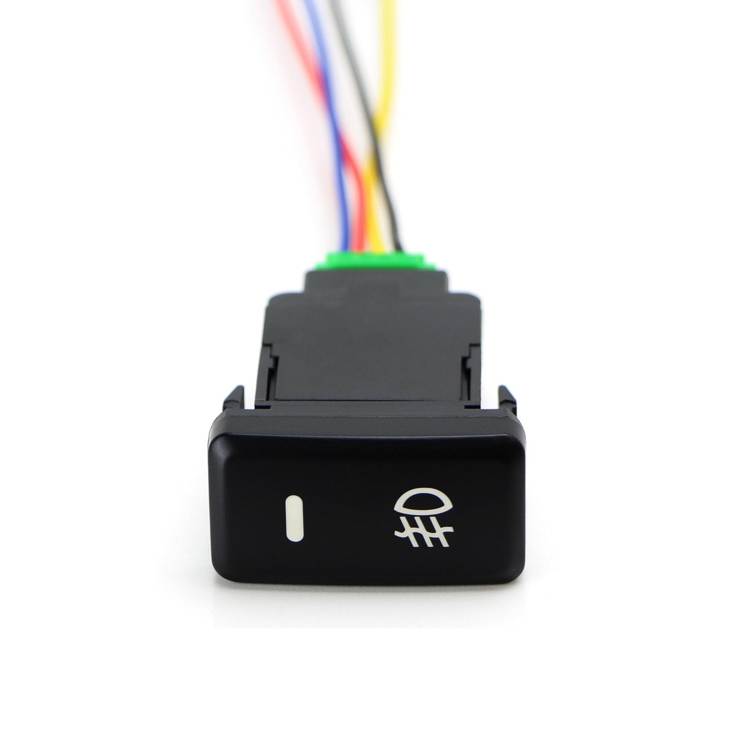 iJDMTOY (1) Factory Style 4-Pole 12V Push Button Switch w/LED Background Indicator Lights Compatible with Fog Lights, DRL, LED L
