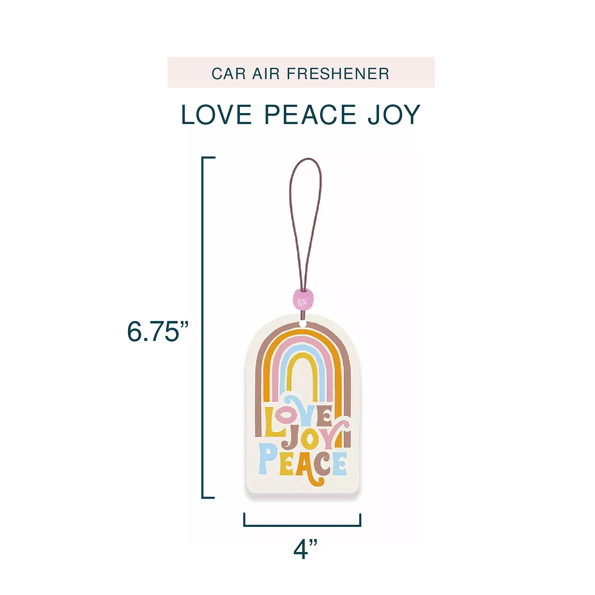 Studio Oh! Car Air Fresheners - Pack Of 2 Scented Hanging Car Odor Eliminator - Unique Design With Decorative Bead - Love Joy Pe