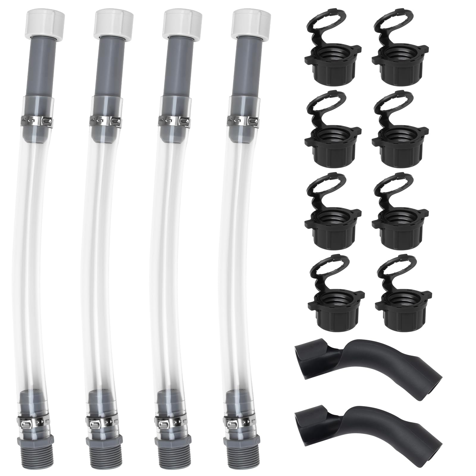 mapleza Practical Refueling Set with 4 PCS Gas Can Hoses, 2 PCS Hose Bender, and 8 Vent Caps Compatible with 3/5/5.5 Gallon VP F