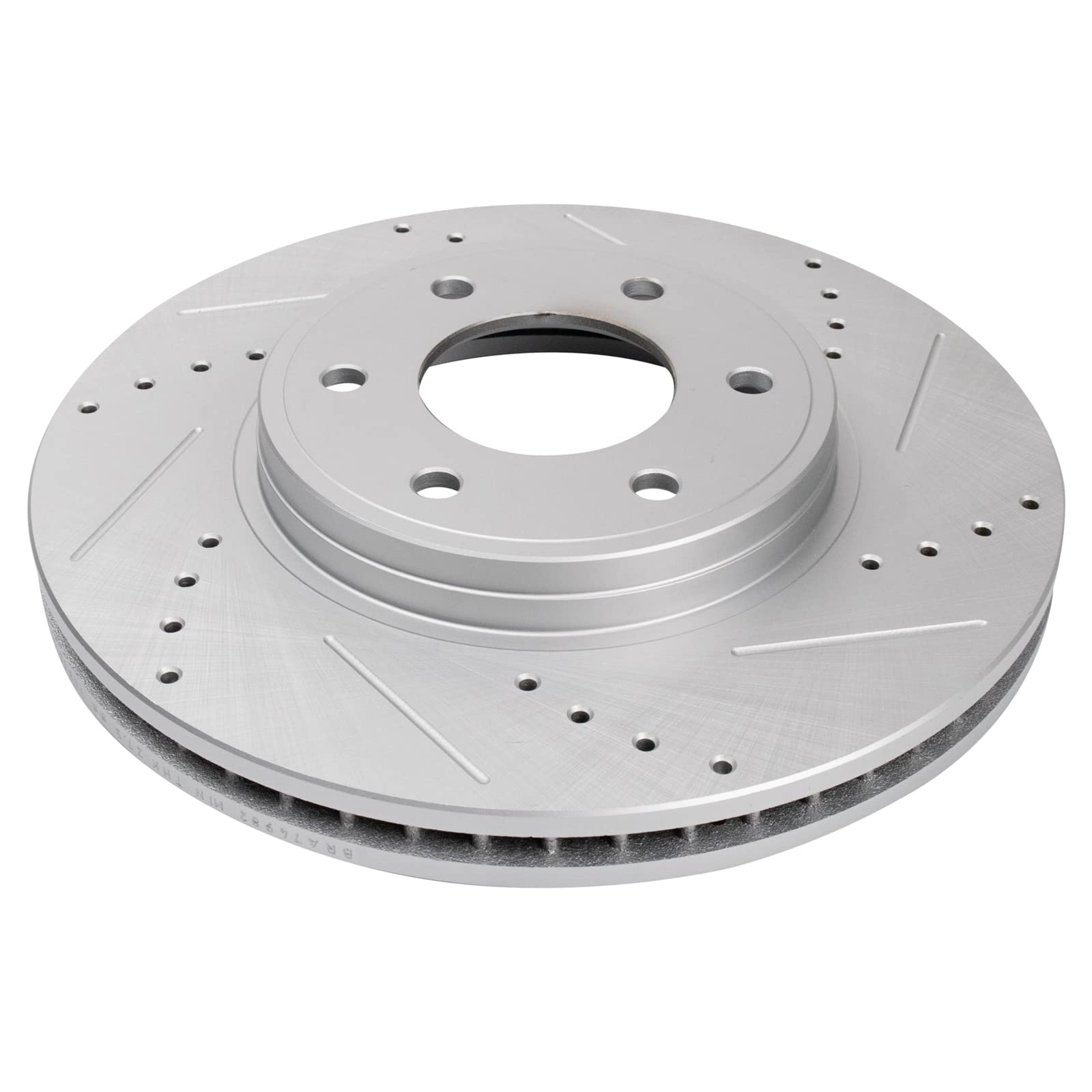 Trq Front Performance Brake Rotors Set Premium G-Coated Cross Drilled & Slotted Compatible With 2006-2009 Chevrolet Trailblazer