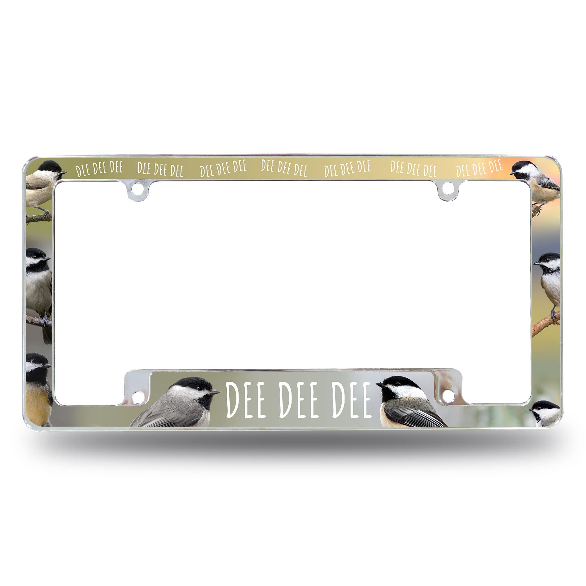 Rico Industries Chickadees Dee Dee Dee All Over Automotive License Plate Frame for Car/Truck/SUV (12 x 6)