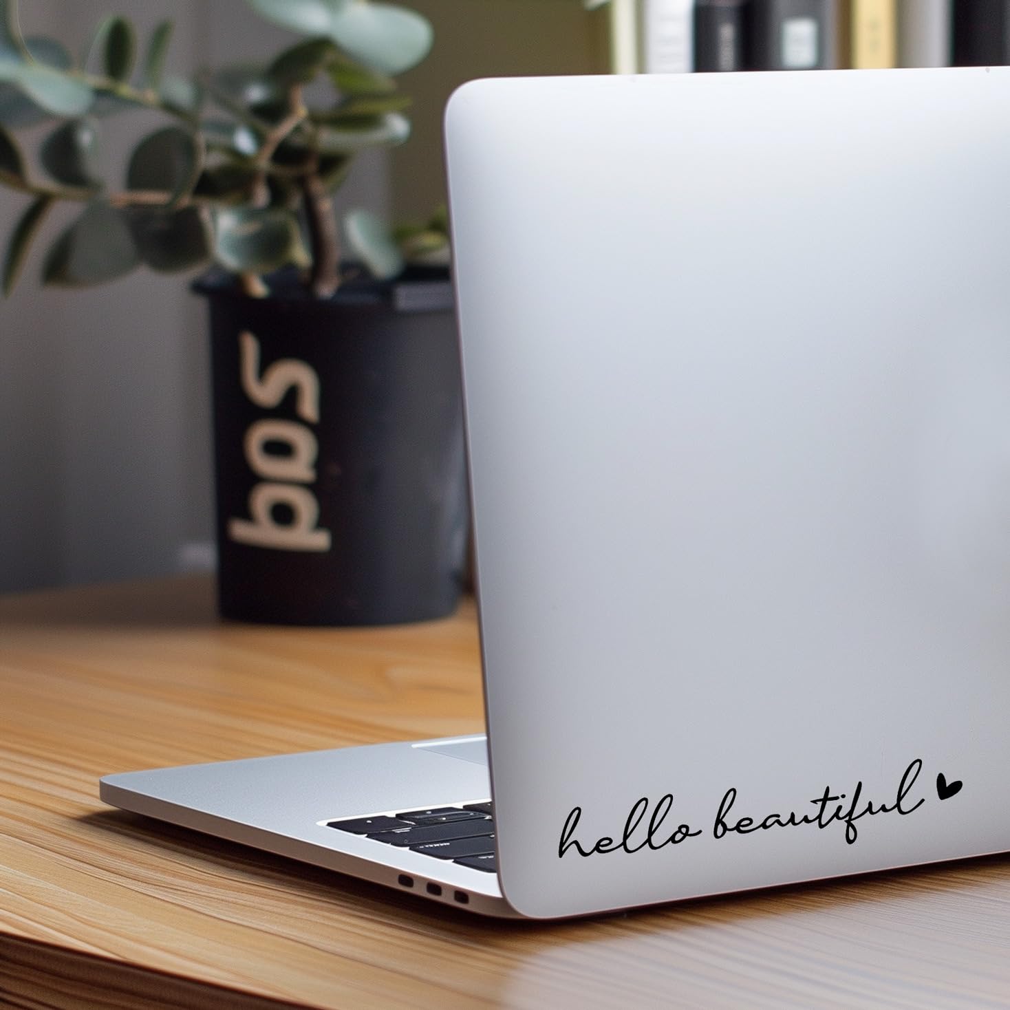 2 X Hello Beautiful Rearview Mirror Decal Water Bottle Stickers Affirmation Reminder Sticker Laptop Bumper Sticker Tumbler Vinyl