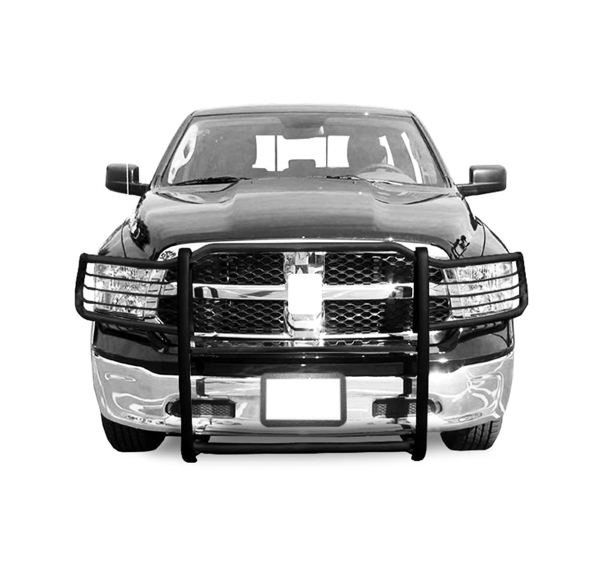 Black Horse Grille brush Bumper Guard Modular Black Compatible with 0910 Dodge Ram 1500|1118 Ram 1500|1924 Ram 1500 Classic(E