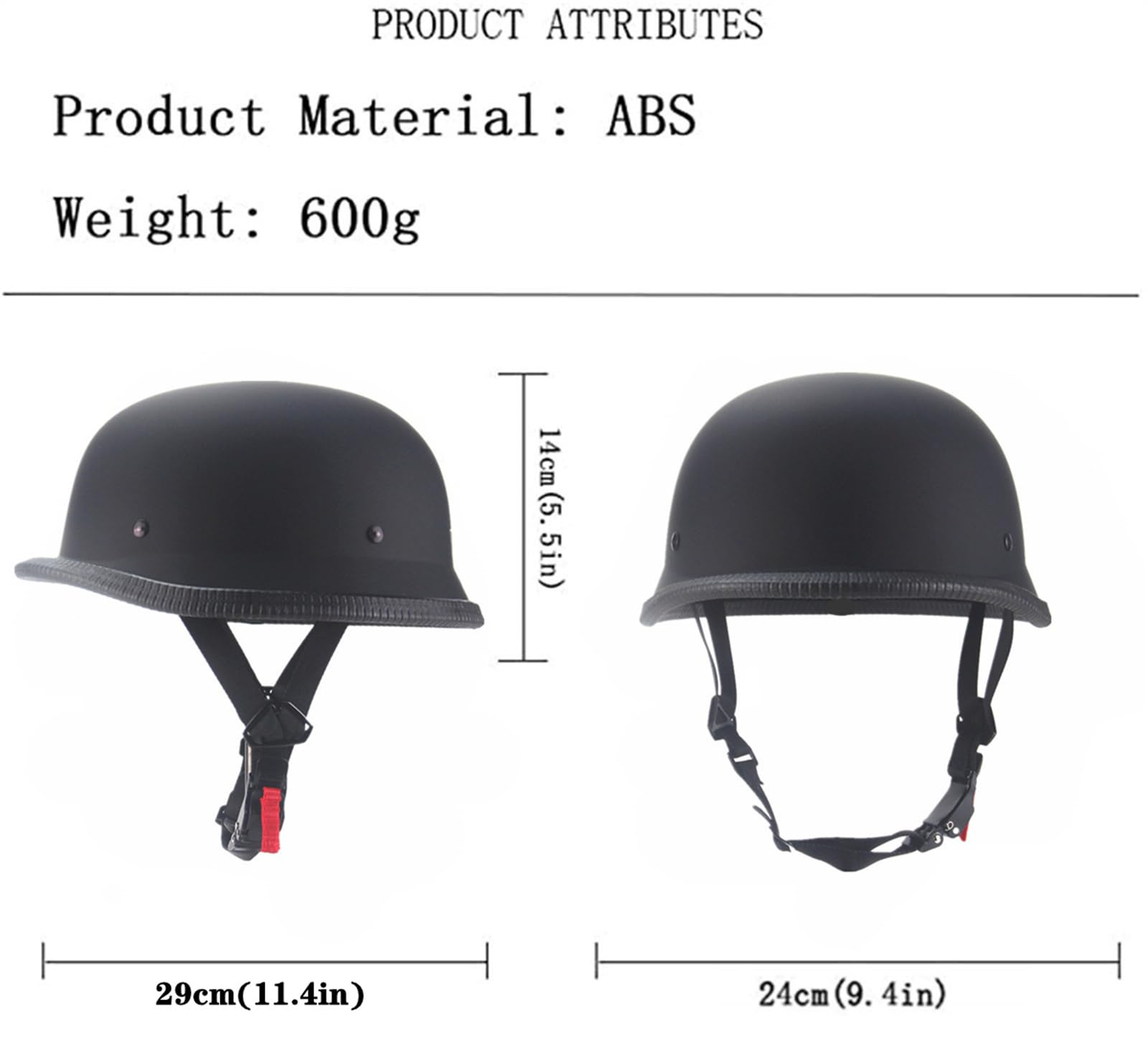 German Style Motorcycle Helmet,Adult Half Helmet Open Face Dot Approved, Motorcycle Cruiser Scooter Cool Helmet (Medium, Matte B