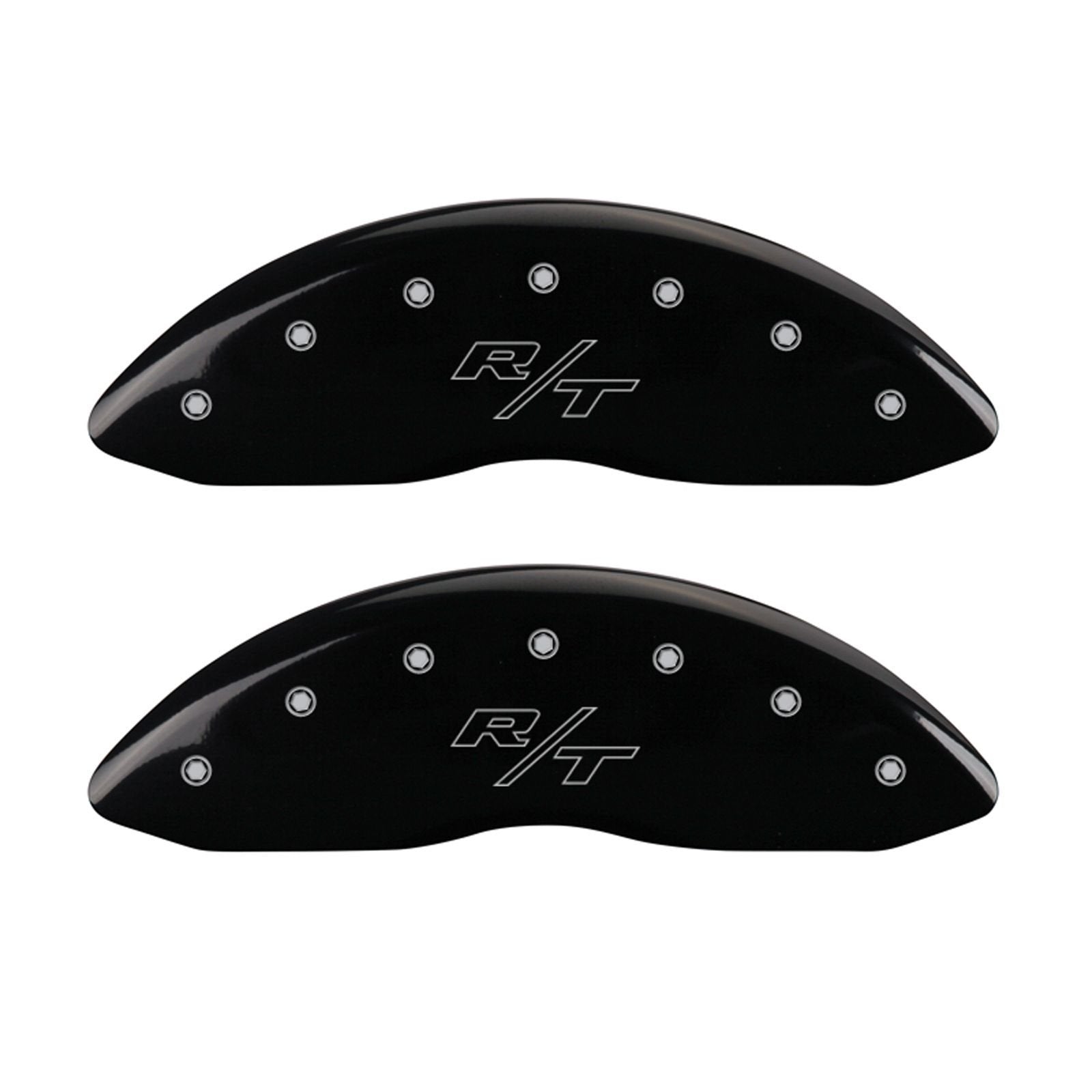 Mgp Caliper Covers 12197Srtrbk Black Powder Coat Finish Front And Rear Caliper Cover, Set Of 4 (Vintage Style/Rt Silver Characte
