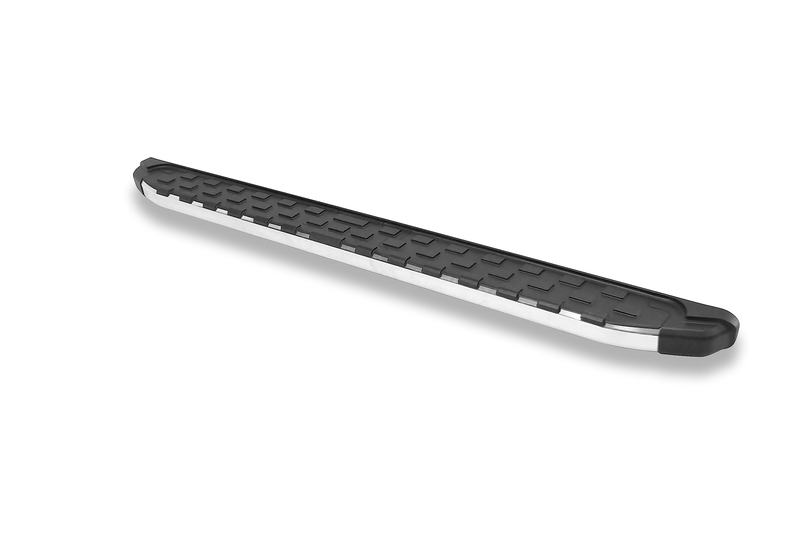 Romik 51825418-5.5'' Rec-T Series Cab Length Black Running Boards With Polished Trim