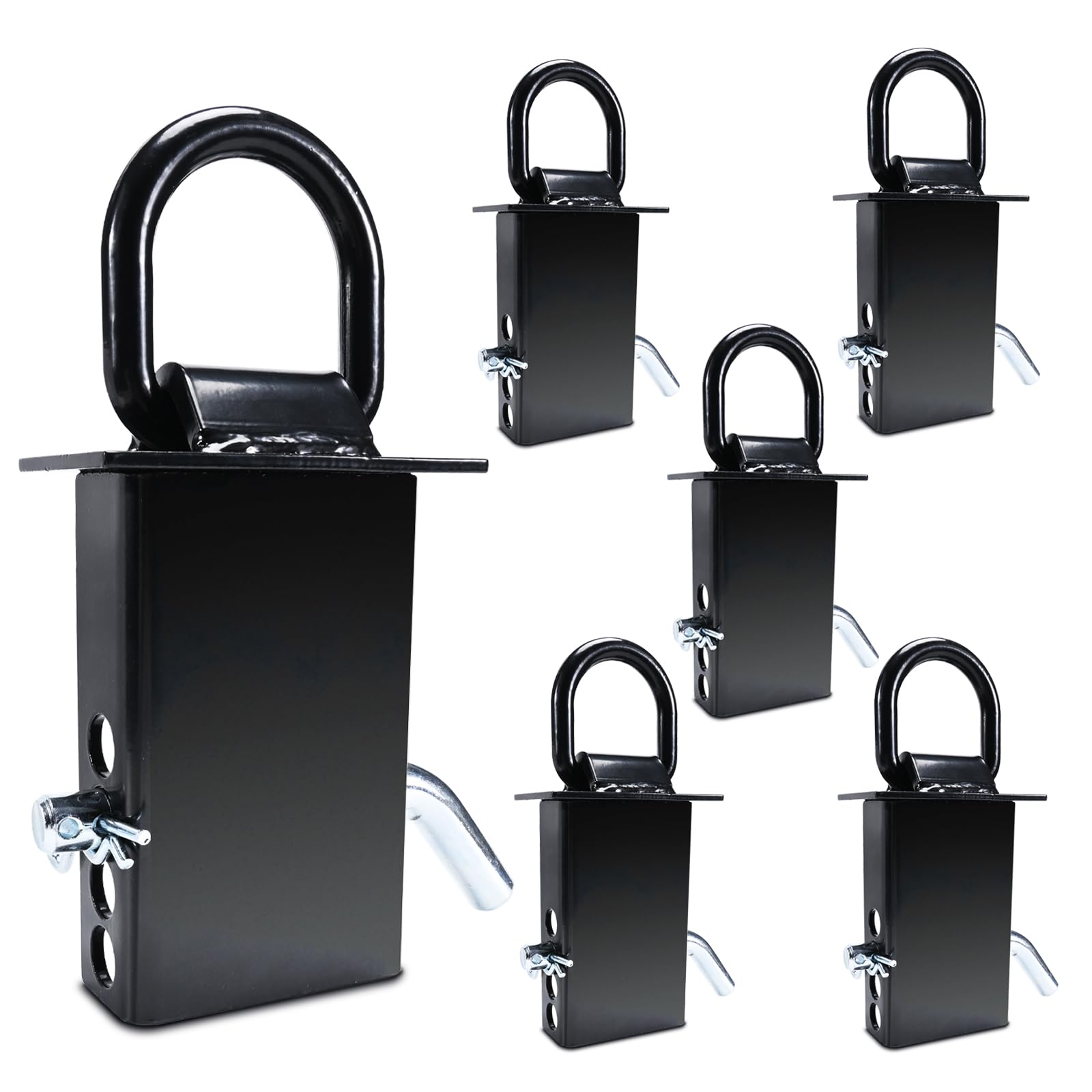 AYMMIC Stake Pocket D-Ring, Heavy Duty Adjustable Trailer Stake Pocket D Ring with 1/2'' Hitch Pin, 4 Holes for Adjustment, Capa