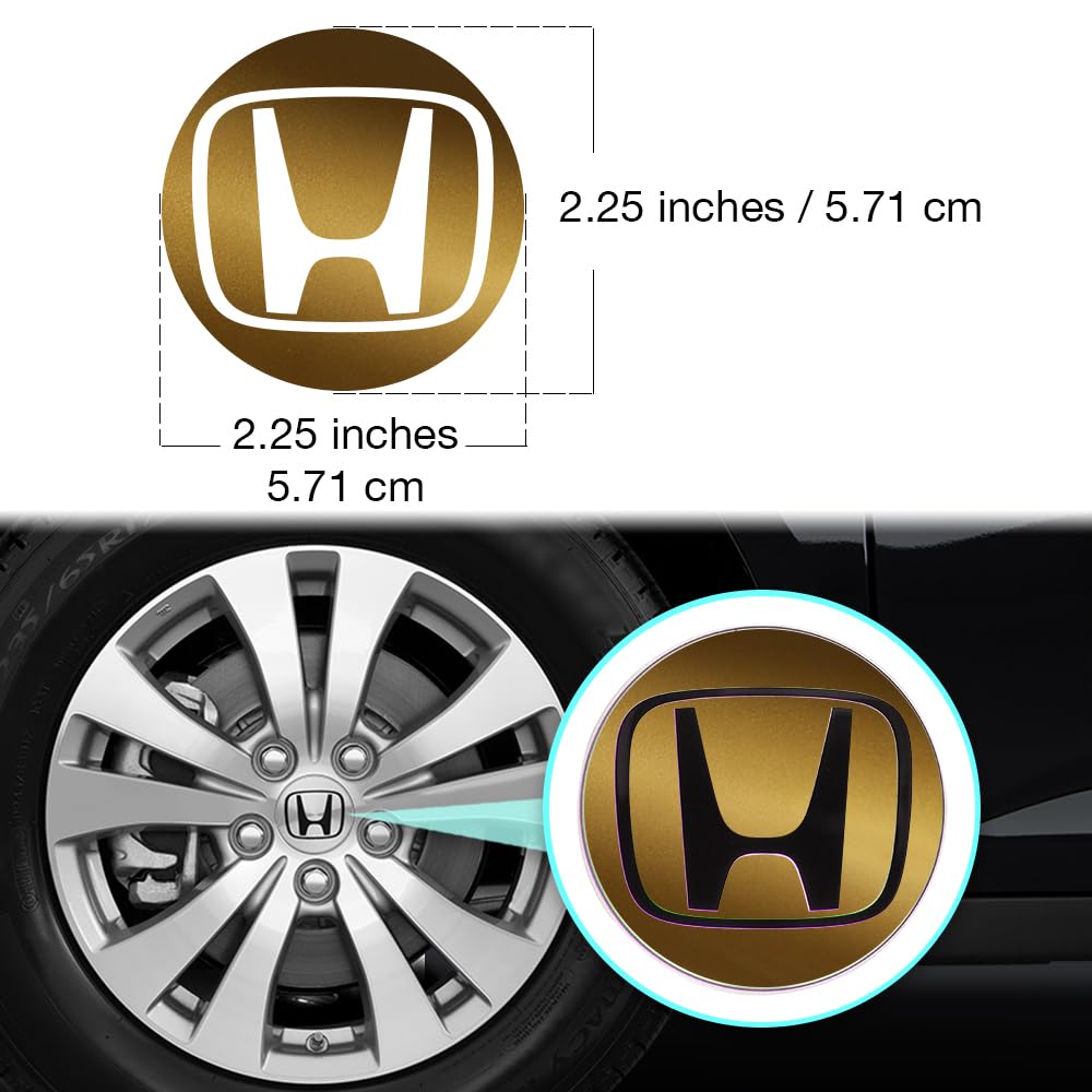IPG Compatible with Civic Accord CRV VTEC Si Logo Center Cap Overlay Wheel Tire Decals Inner or Outer Stickers (Center Cap:2.25