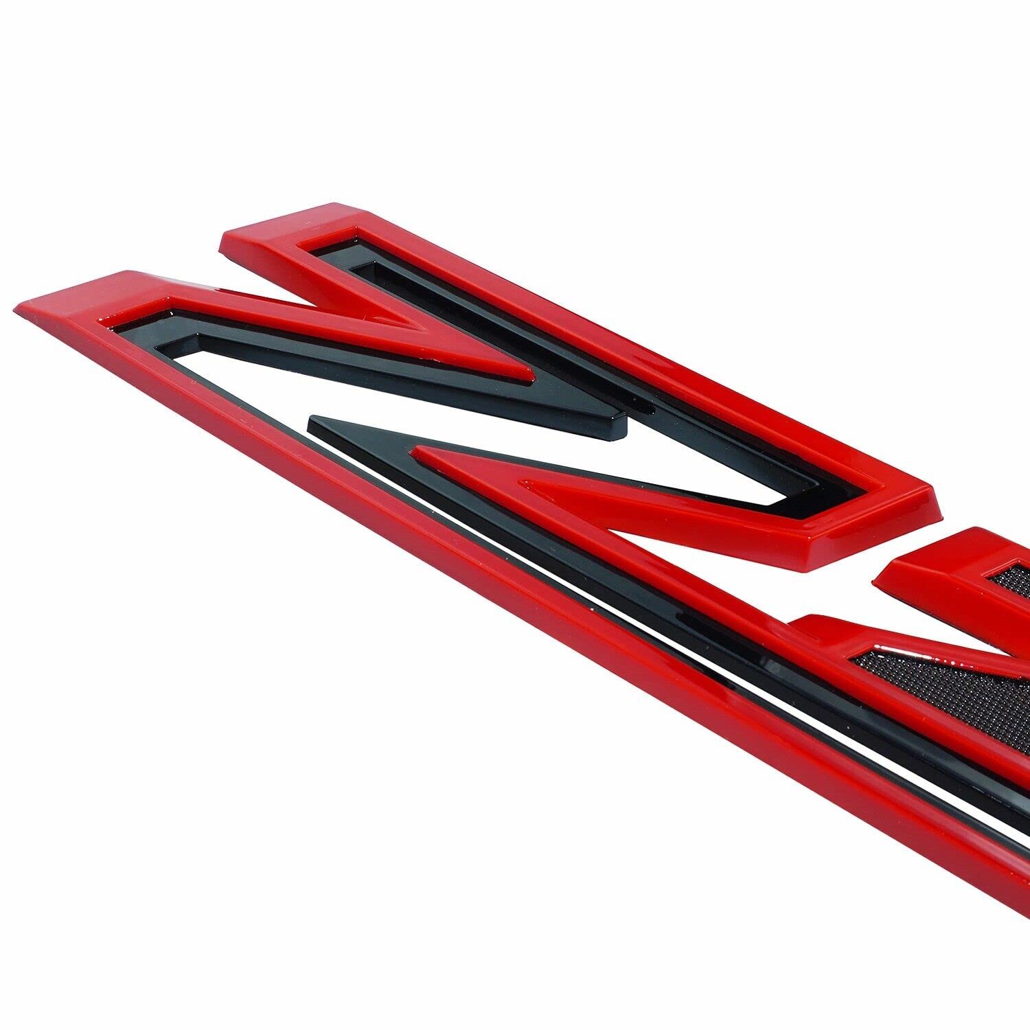 Aimoll 2X Large Z71 Fender Emblem Badge Decal Replacement for 2019-2021 Chevy Silverado - Black Red, Plastic Material