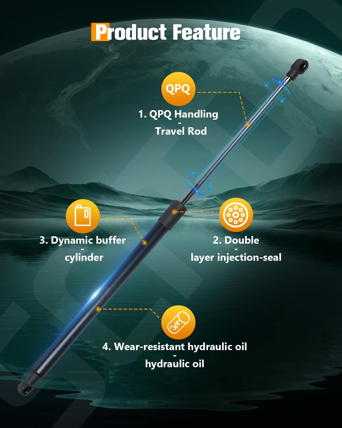 Scitoo Rear Left And Right Hatch Lift Supports Struts Gas Springs Shocks Fit For Toyota Prius 2004 -Replace 689500W204(2Pc Set)