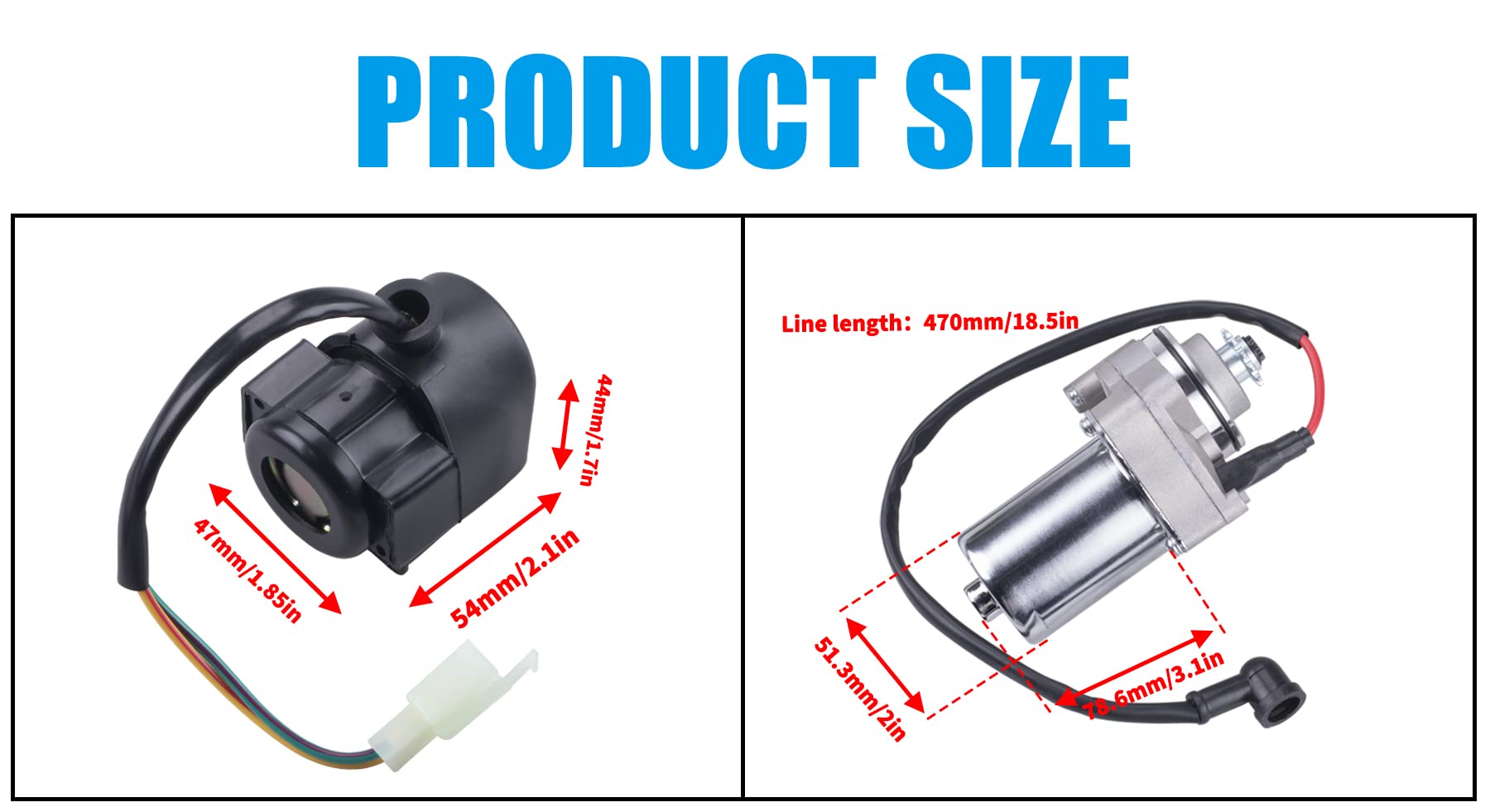 JINGKE 12 Teeth Starter Motor Starter Relay Solenoid for Tao Tao 125cc 110cc-50cc ATV Coolster Motor Four 4 Wheeler Chinese Pit