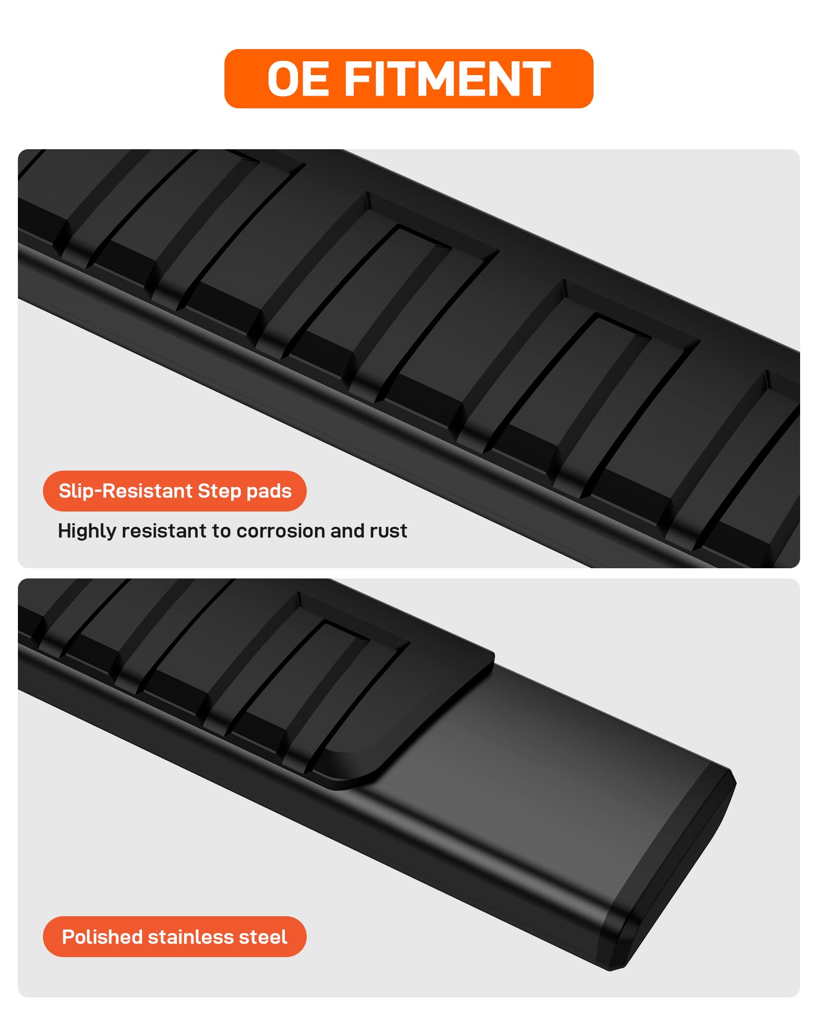 WHIZMIA 6'' Running Boards Compatible with 2007-2018 Silverado/GMC Sierra 1500 Crew Cab,2007-2019 Silverado/Sierra 2500HD 3500HD