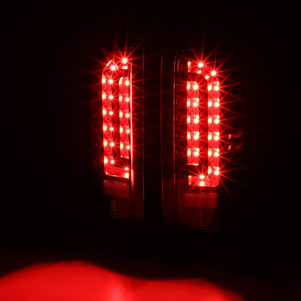 Dna Motoring Tl-F15094-Led-Bk-Cl Led Tail Light Assembly Driver & Passenger Side [Compatible With 90-96 Ford F150 / 90-97 F250 /