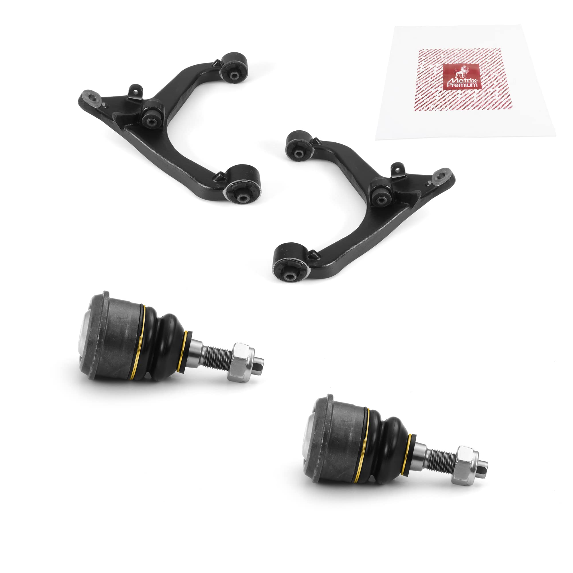 Metrix Premium Chassis Parts - 4 Pc Front Lower Control Arm & Front Lower Ball Joint Kit Fits 2002-2007 Jeep Liberty, Replacemen