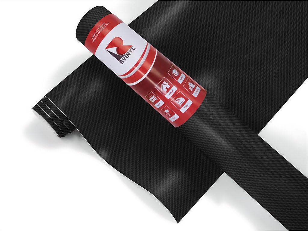 3M 2080 Series CF12 Black Carbon Fiber - 5ft x 6'' - Dual Cast 3D Weave Embossed Vinyl Car Wrapping Film - Vehicle Sheet Roll