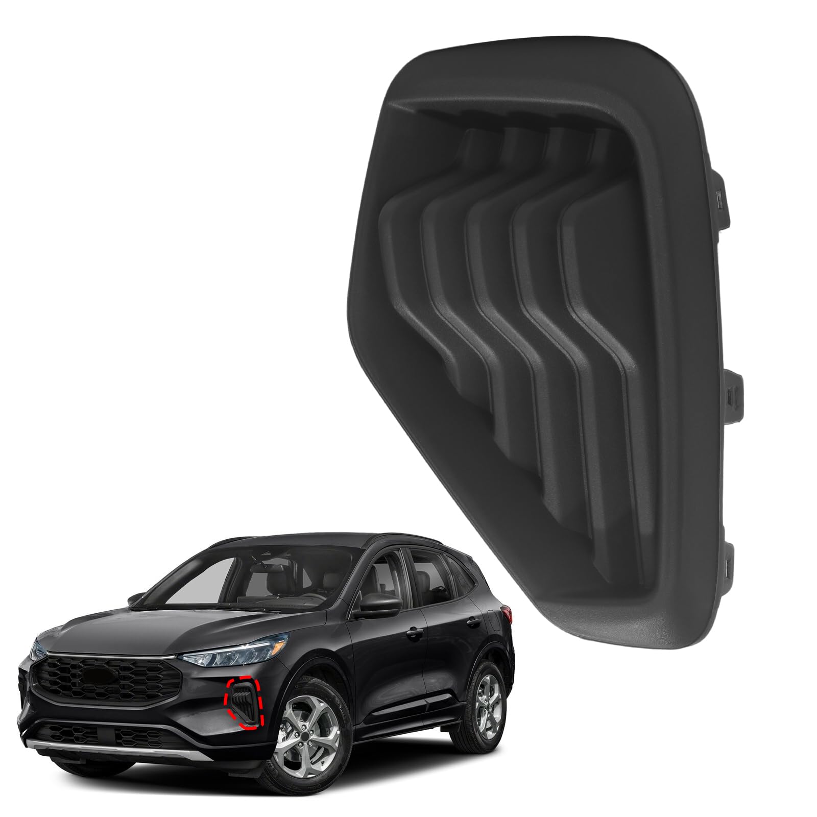 BXZ Front Bumper Insert Driver Left Side Fog Light Lamp Cover Outer Grille For Ford Escape 2023 2024 2025
