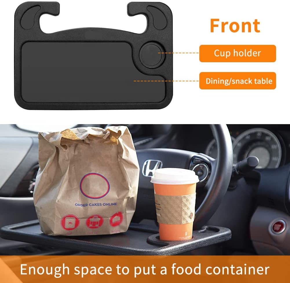 SMINKA Car Steering Wheel Desk | Car Tray Table for Eating & Storing Laptop, Travel Car Accessories fits Most Vehicles Steering