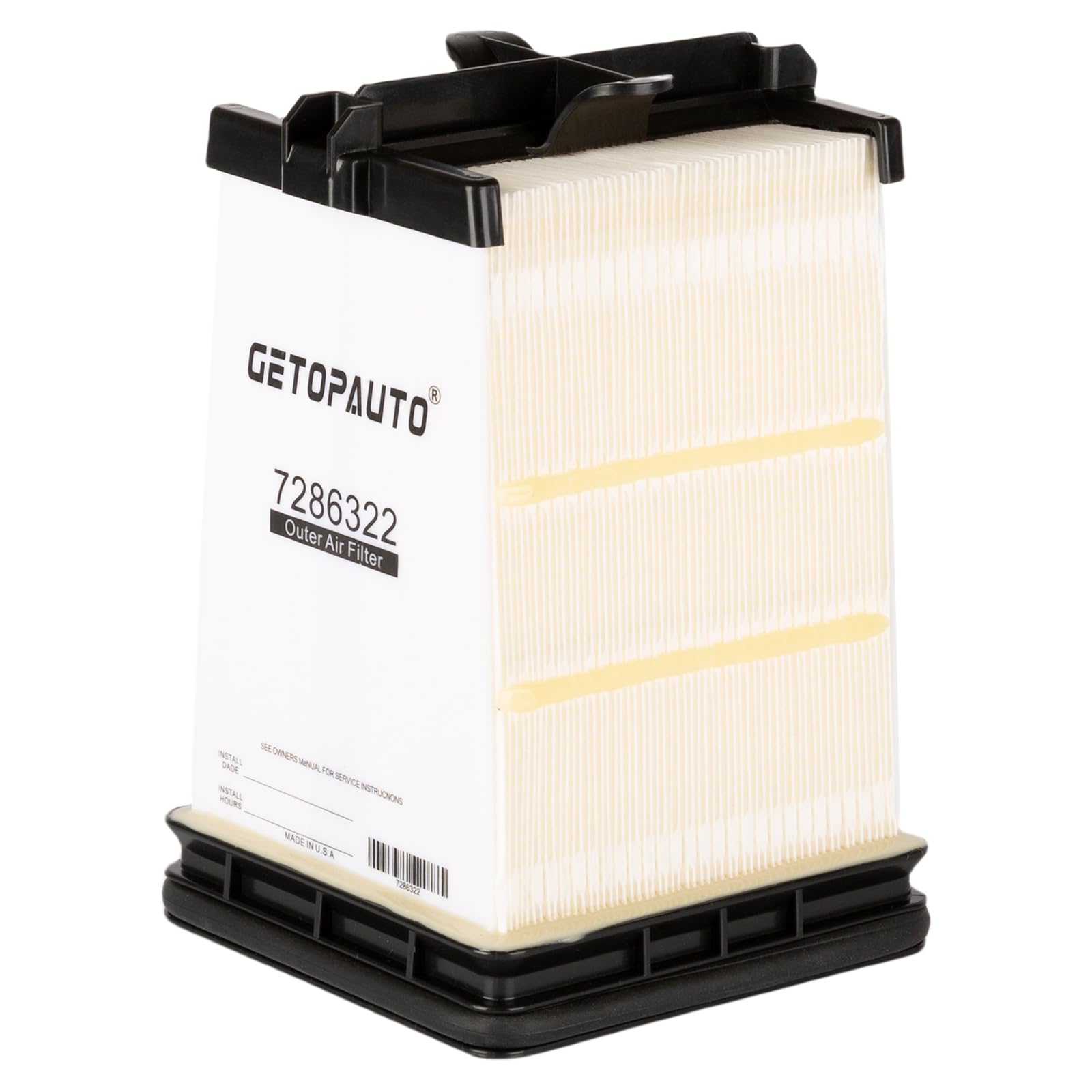 GETOPAUTO 7221934 & 7286322(7221933) Inner & Outer Air Filter Kit Fit for Bobcat Track Loaders T450 T550 T590 & Skid Steer Loade