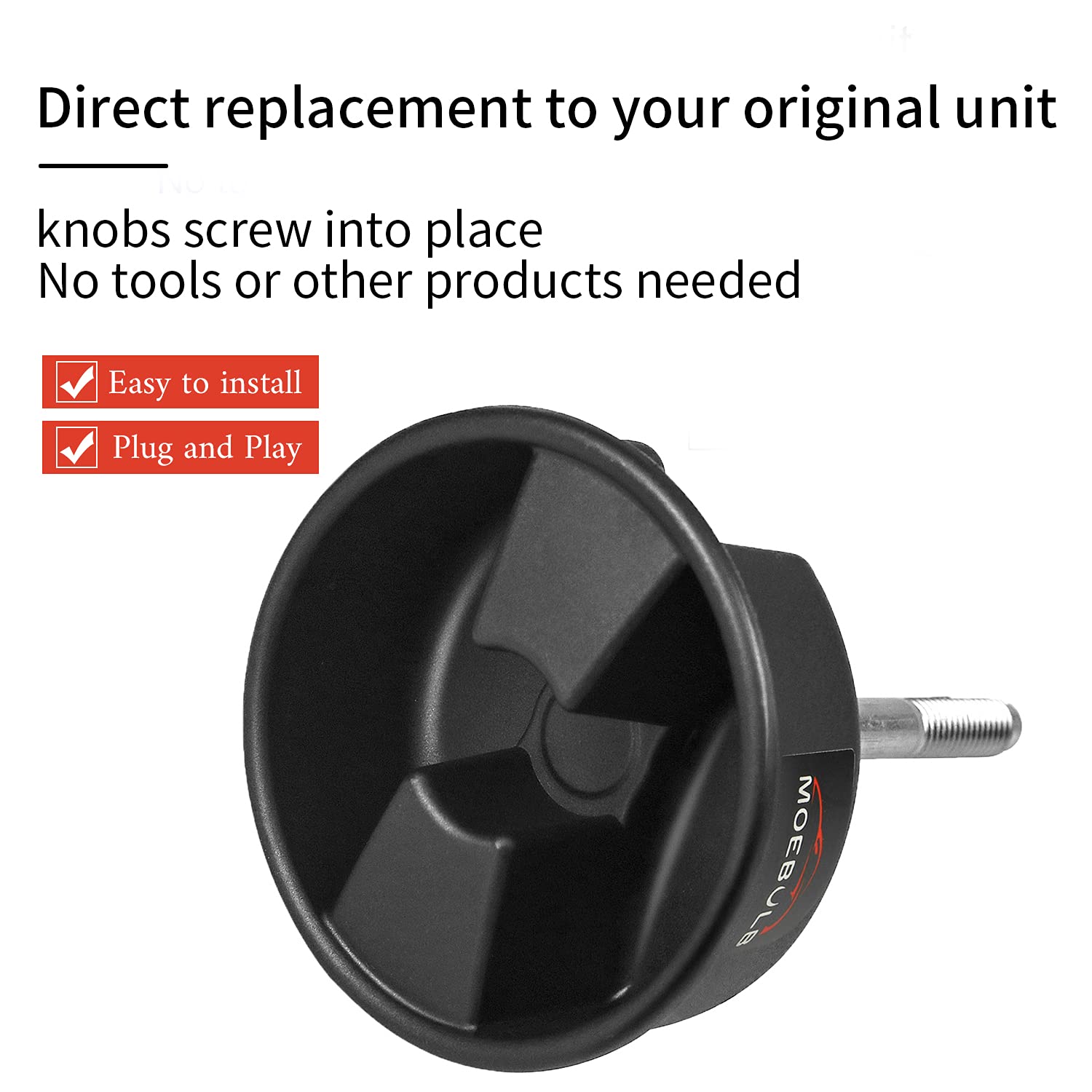 Moebulb Hardtop Top Hard Panel Mounting Screw Knob 2Pcs Compatible With Jeep Wrangler Jk 2Dr And Unlimited 4Dr 2007-2019(Black)