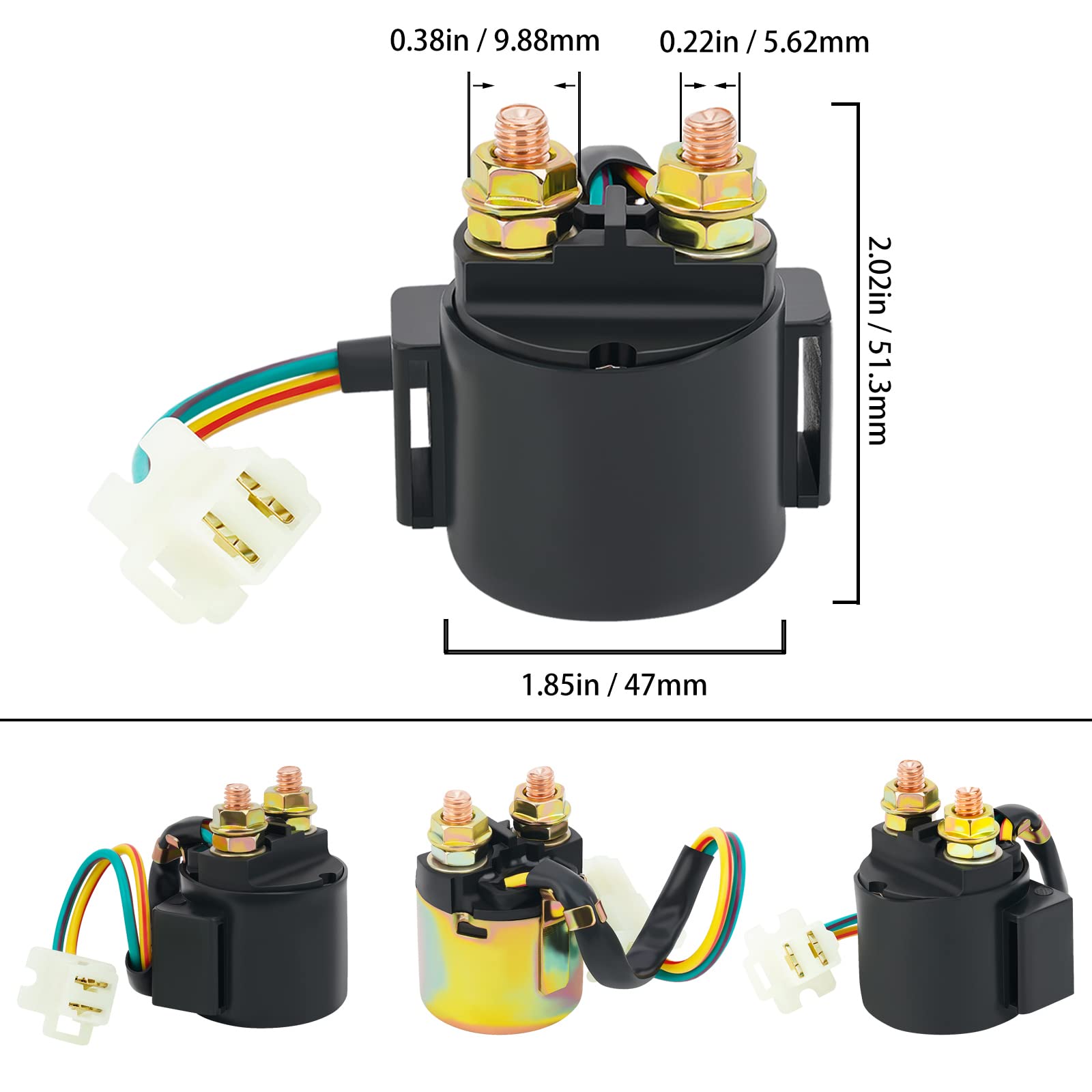 AHL Starter Solenoid Relay for Yamaha Grizzly 600 YFM600 595cc Engine 1998 1999 2000 2001/YFM400 Kodiak 400 1993-1999/TTR250 TTR