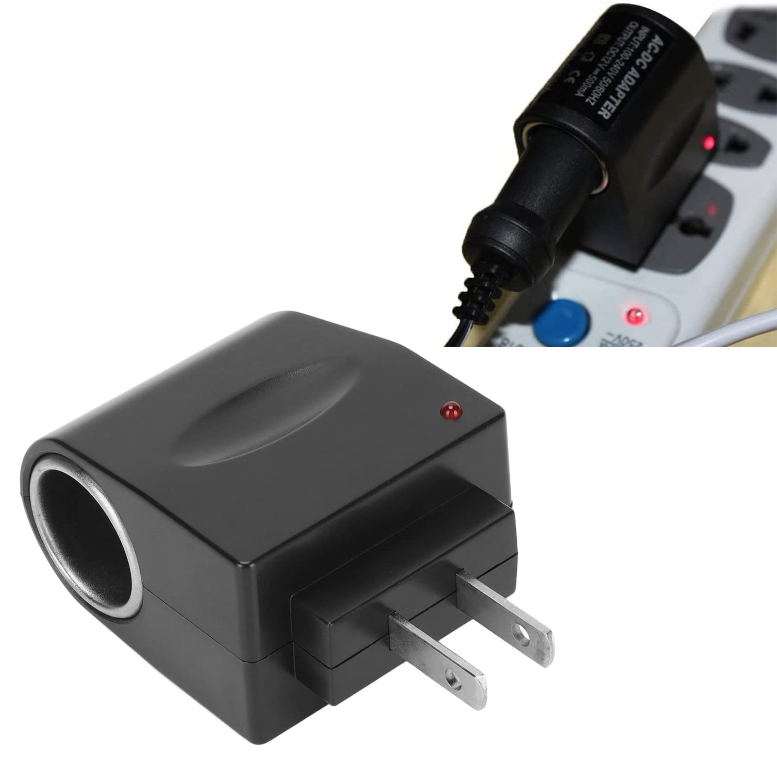 Outlet Car Ac To Dc Power Converter Car Cigarette Lighter Socket Converter,240V To 12V 1.5A Car Cigarette Lighter Adapter, Car Lighter Converter Switching Power Inverters (Us Plug)
