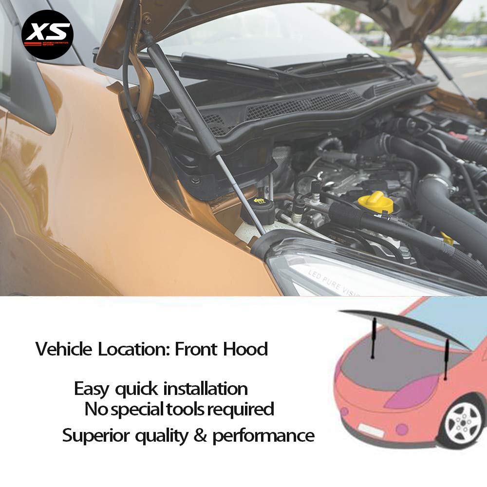 Kunsyoukim Lift Supports For Ford Mustang Mk6 2015-2020 Front Bonnet Hood Modify Carbon Fiber Gas Charged Shock Dampers Spring Struts Bar (2 Pcs) (Normal Black)