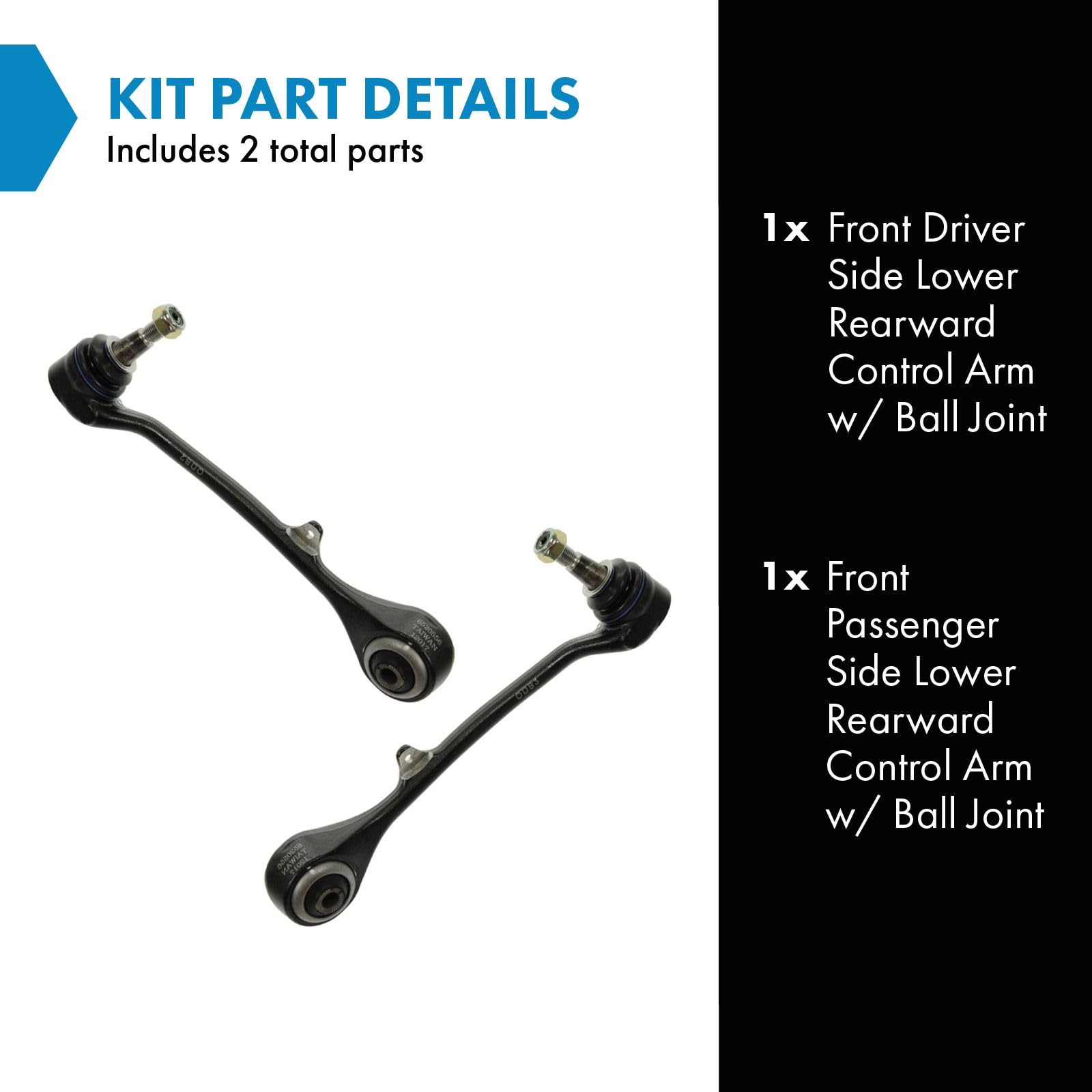 Trq Front Lower Control Arm With Ball Joint Set Compatible With 2004-2010 Bmw X3
