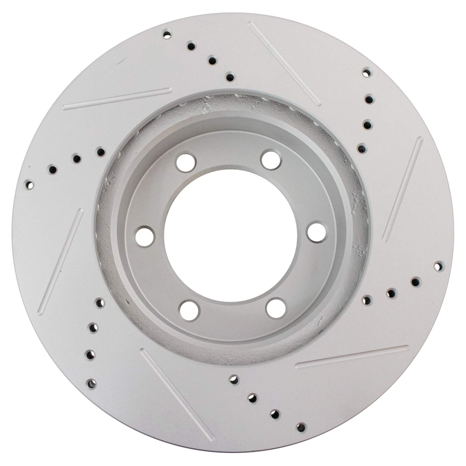 Trq Front Performance Brake Rotors Set Premium G-Coated Cross Drilled & Slotted Compatible With 2001-2007 Toyota Sequoia 2000-20