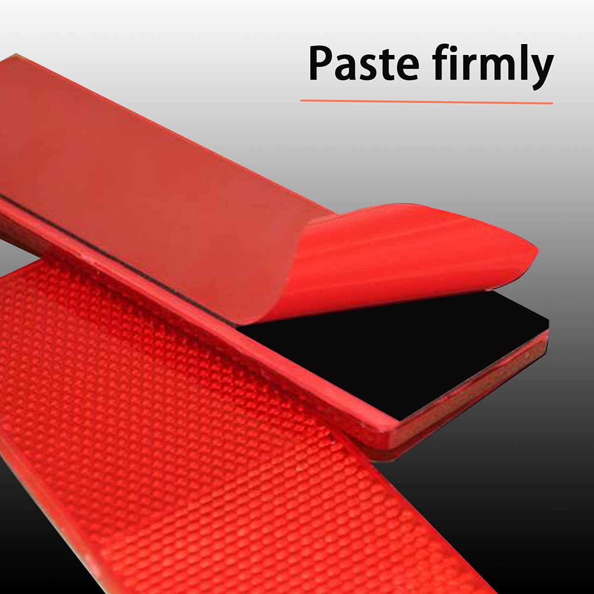 Mxuteuk 40Pcs Red And White Self Adhesive Waterproof Plastic Rectangular Stick,Reflector Tape Hazard Caution Warning Sticker For